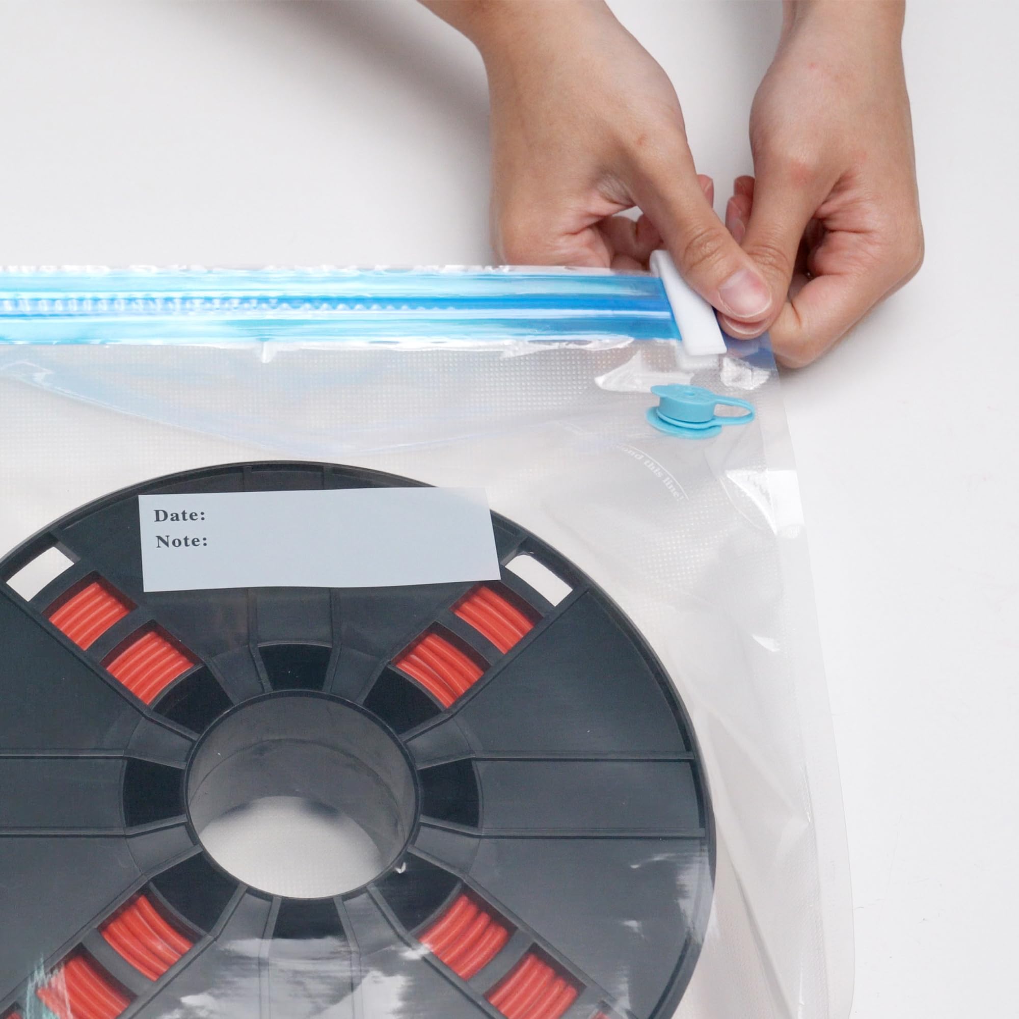 Vacuum-Sealed 3D Printer Filament Storage Bags with Patented Valve - Airtight Moisture-Proof Protection for PLA, ABS, PETG Filaments - Compatible with Creality, Anycubic, Sunlu, Voxelab & Qidi Tech 3D Printers - Ideal for Long-Term Filament Storage & Workshop Organization