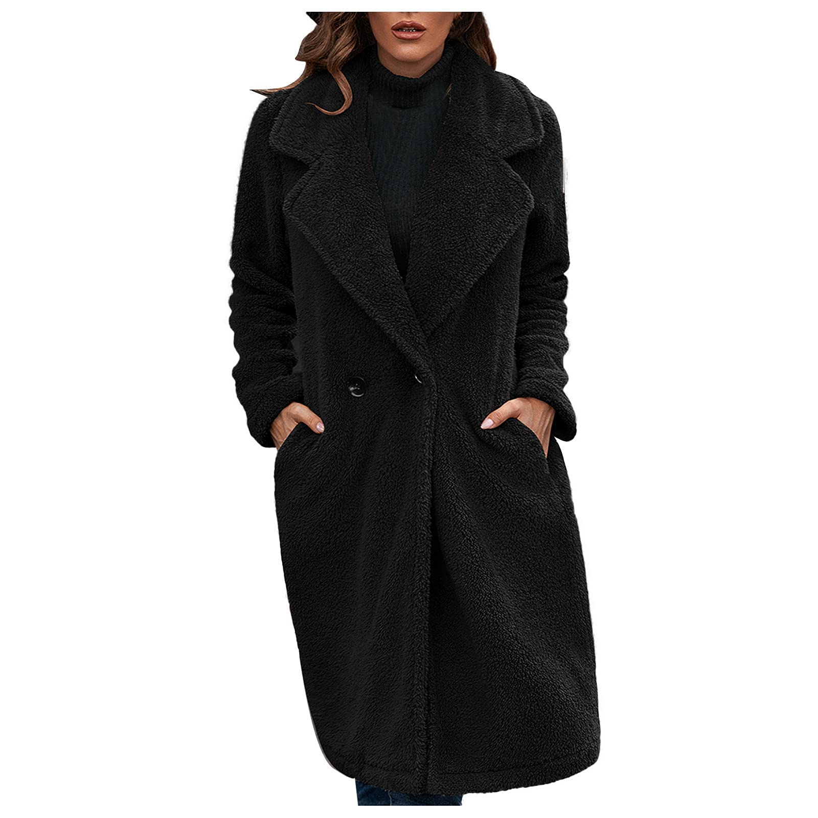Women's Warm Winter Fleece Jacket with Turn-Down Collar - Cozy Sherpa Outerwear for Cold Weather, Y2K Fashion Tops - Perfect for Outdoor Activities, Snow Trips & Casual Winter Wear