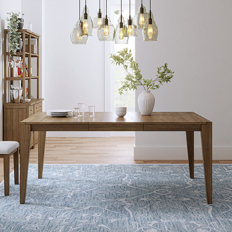 Mid Century Modern Expandable Dining Table - Solid Wood Extendable Table for Small Spaces - Perfect for Dining Room, Kitchen, and Entertaining Guests