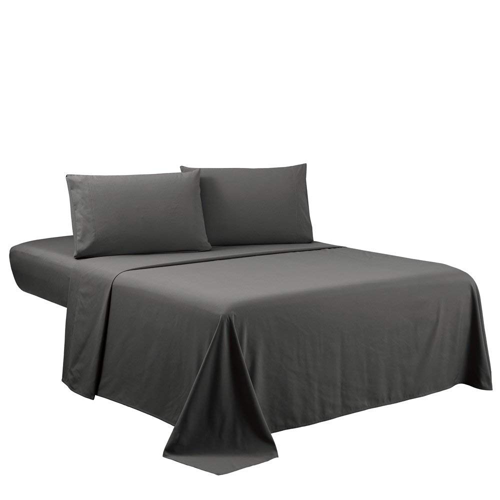 Luxury Egyptian Cotton Duvet Cover Set - 3 Piece Super King Size, Soft Grey Solid Color - Perfect for Master Bedroom & Guest Room Decor