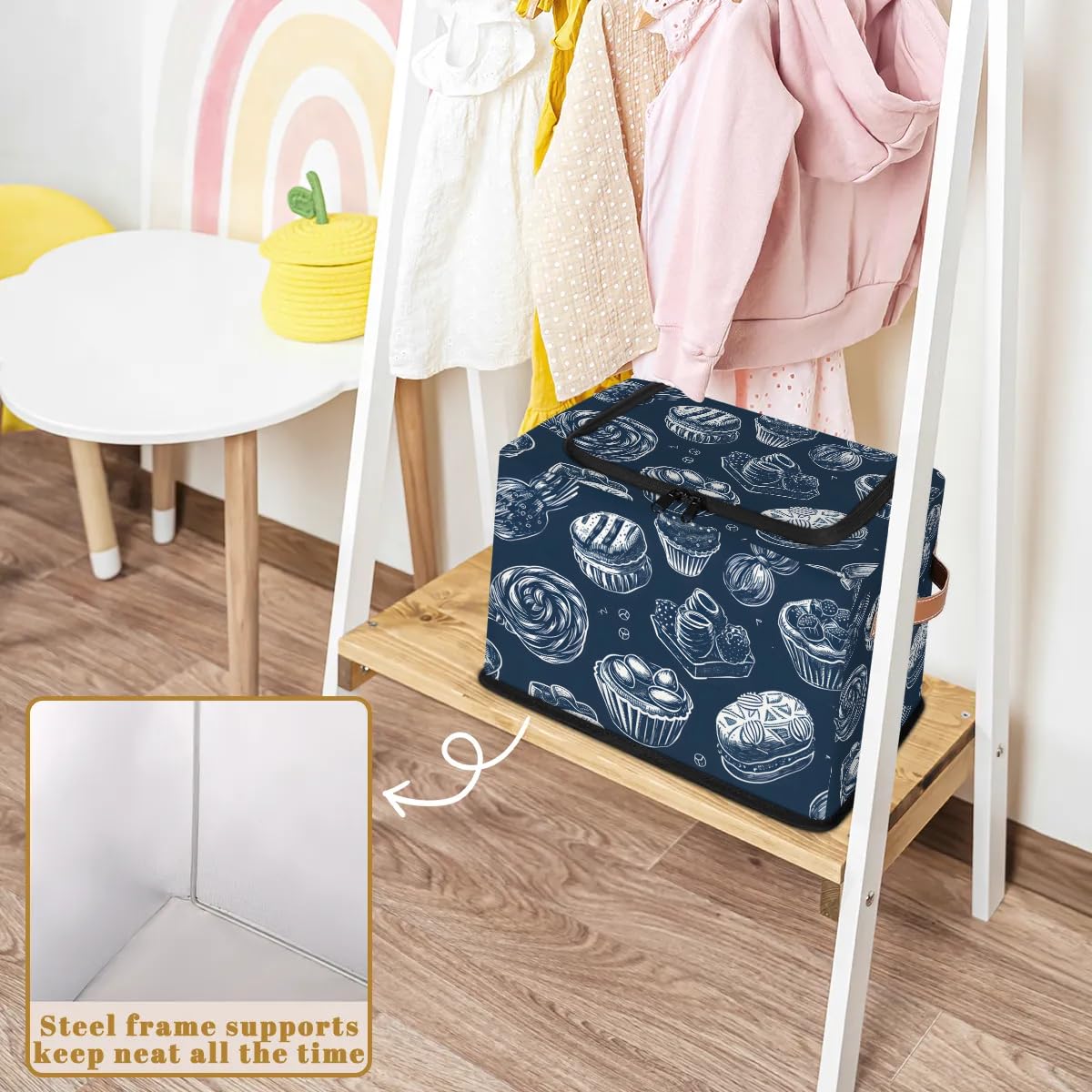 Collapsible Stackable Storage Bins with Lids - Fabric Closet Organizer for Clothes, Toys, Blankets | Foldable Home Storage Bins for Bedroom, Nursery & Office Organization