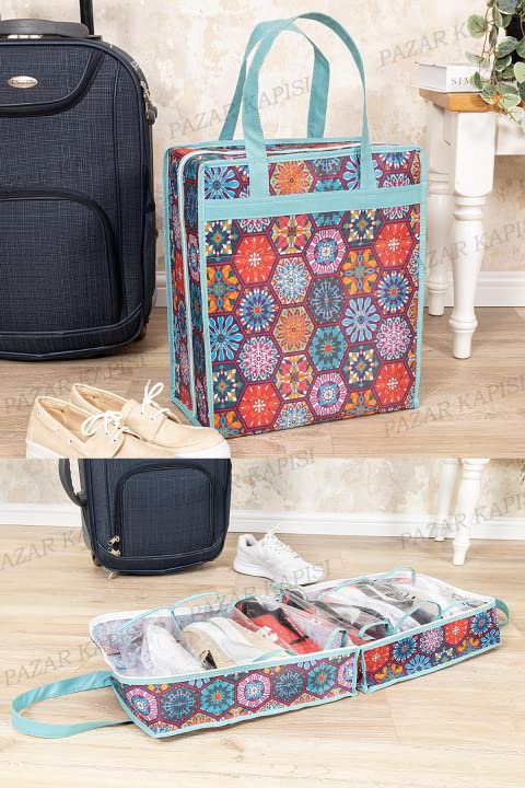 6 Pairs Travel Shoe Bags - Breathable Shoe Storage Organizers for Luggage & Suitcases - Packing Cubes for Shoes - Perfect for Vacation, Gym, Business Trips & Daily Organization (Authentic)