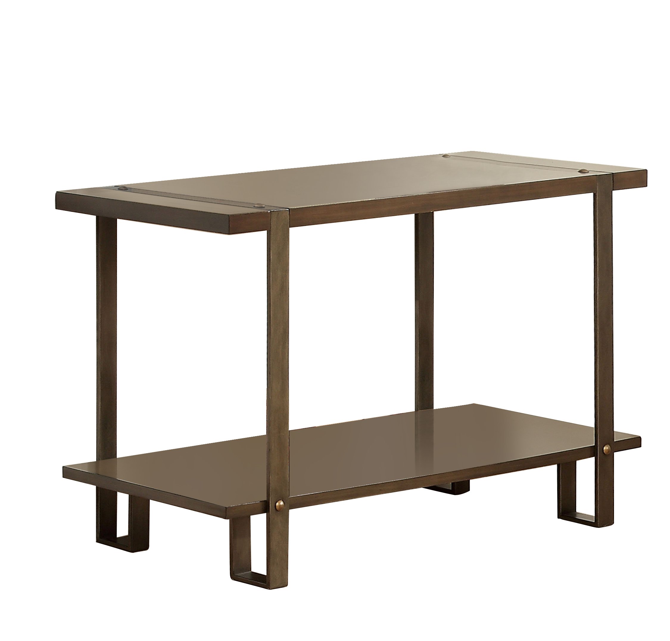 Barrett Rustic Sofa Table by Furniture of America - Dark Oak Finish, Entryway Console Table for Living Room, Hallway & Home Decor