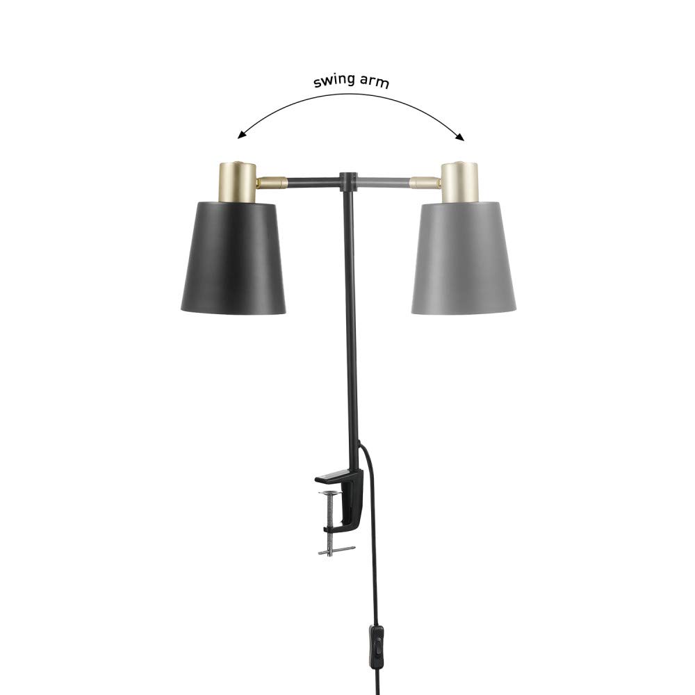 Globe Electric 52900 Lex Desk Lamp - Modern Black & Gold Adjustable LED Light for Home Office, Study, and Reading - Perfect for Workspaces, Dorm Rooms & Nightstands