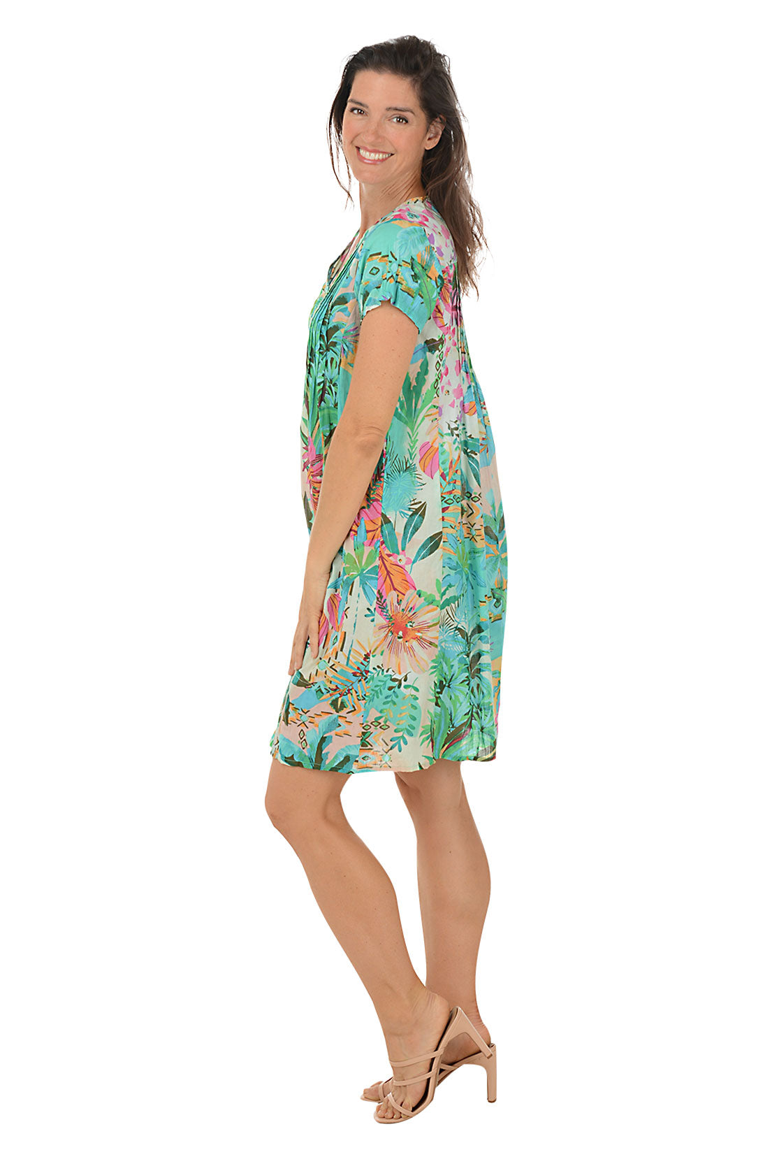 Hanalei Women's Organic Cotton Short Sleeve Summer Dress - Casual Boho Beach Dress for Vacation, Travel & Everyday Wear