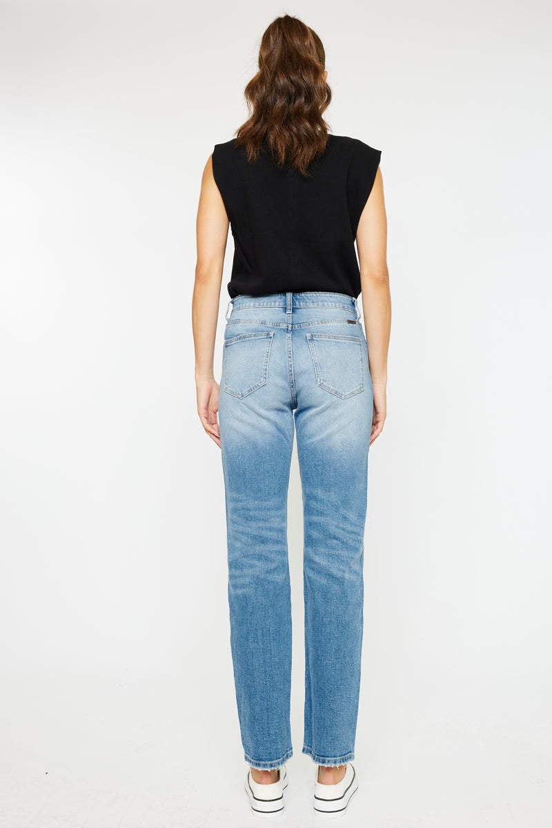 Mariko High Rise Slim Straight Leg Jeans for Women - Stretch Denim Pants with Comfortable Fit - Perfect for Casual Wear, Office & Date Night