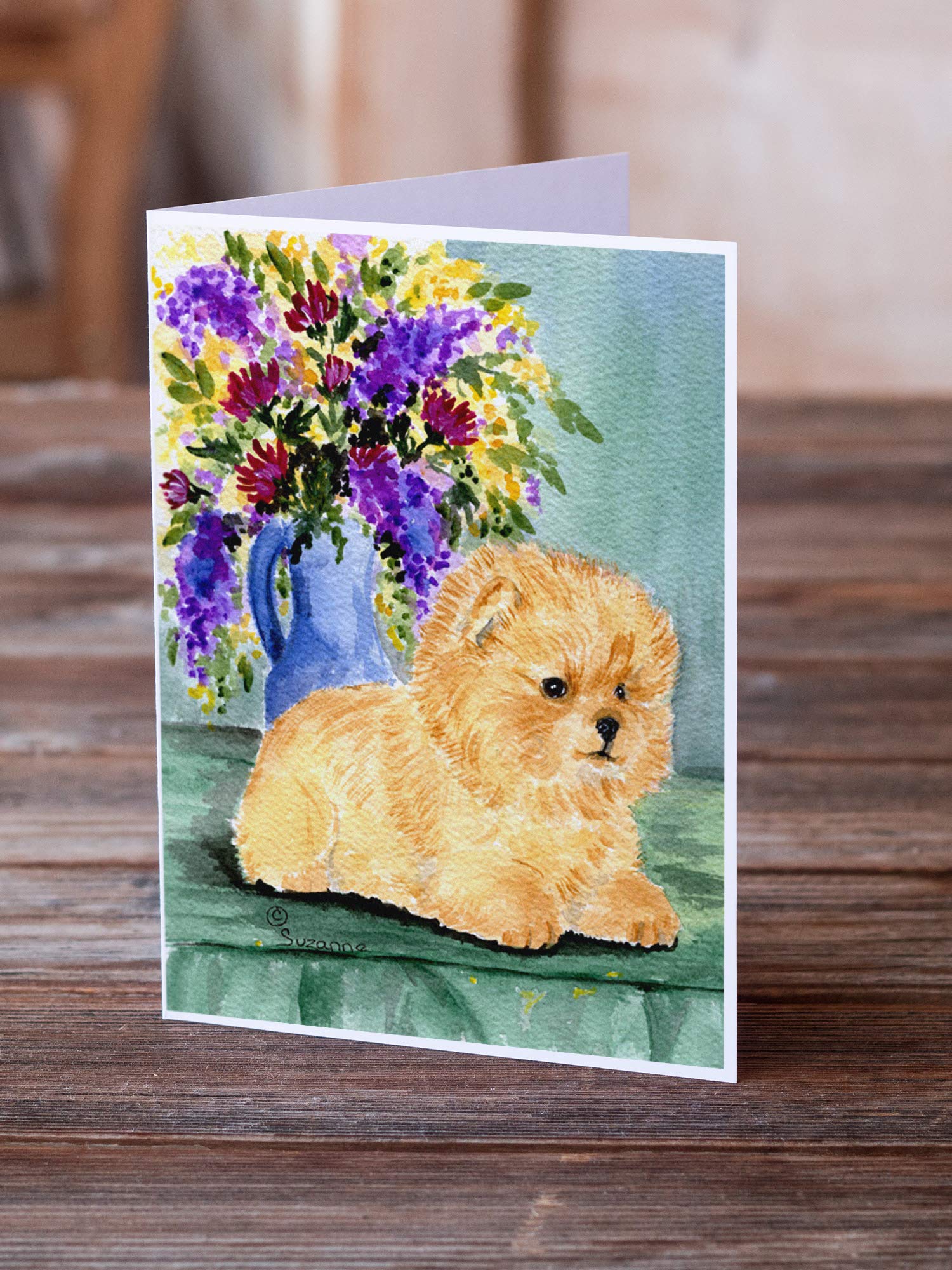 Pomeranian Greeting Cards & Envelopes - Pack of 8 Blank A7 Note Cards (5x7 Inches) | Whimsical Dog Lover Stationery for Birthdays, Thank You Notes & Special Occasions