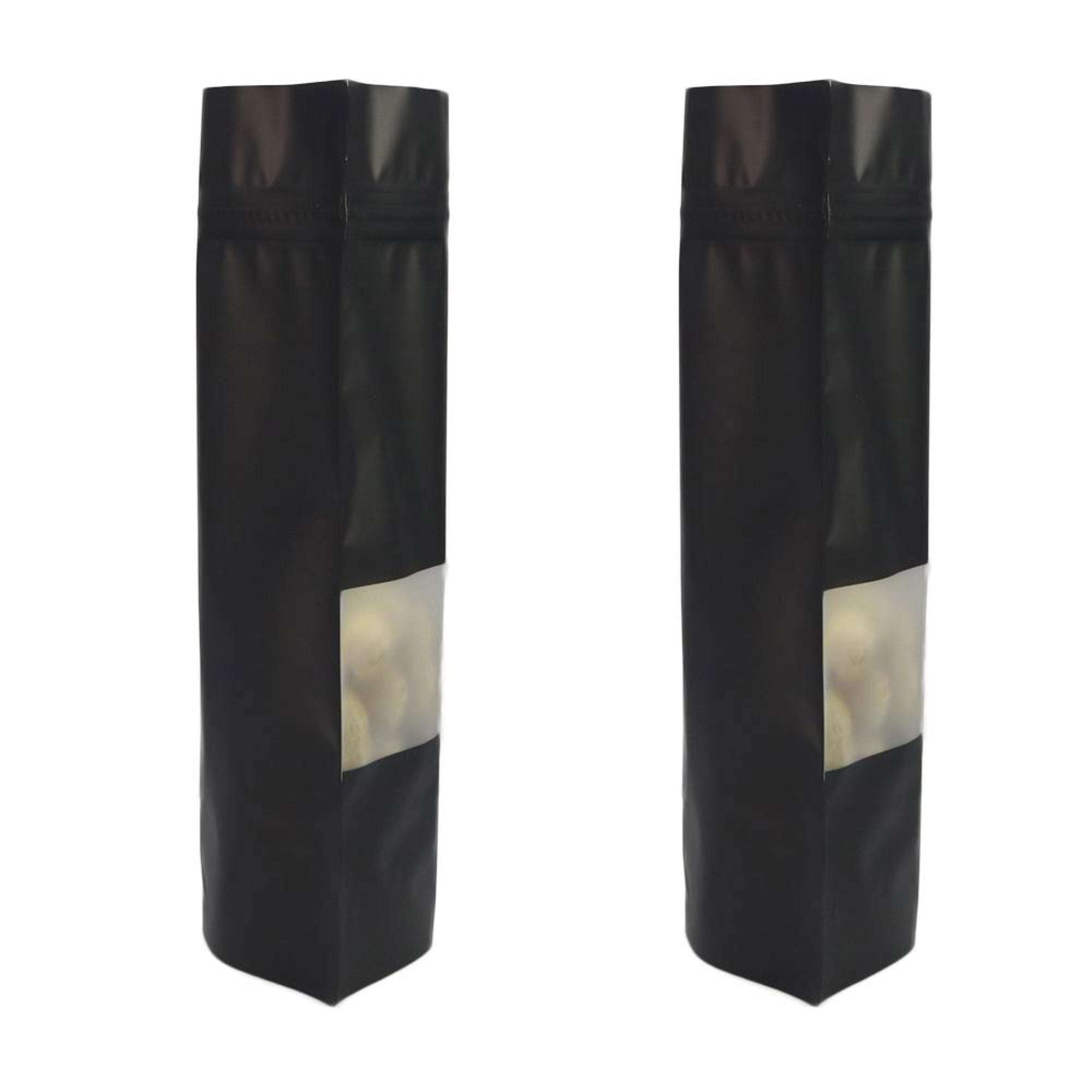 100 Resealable Stand Up Bags 21x17cm - Black Food Storage Pouches with Zipper | Perfect for Snacks, Coffee, Tea & Bulk Food Packaging