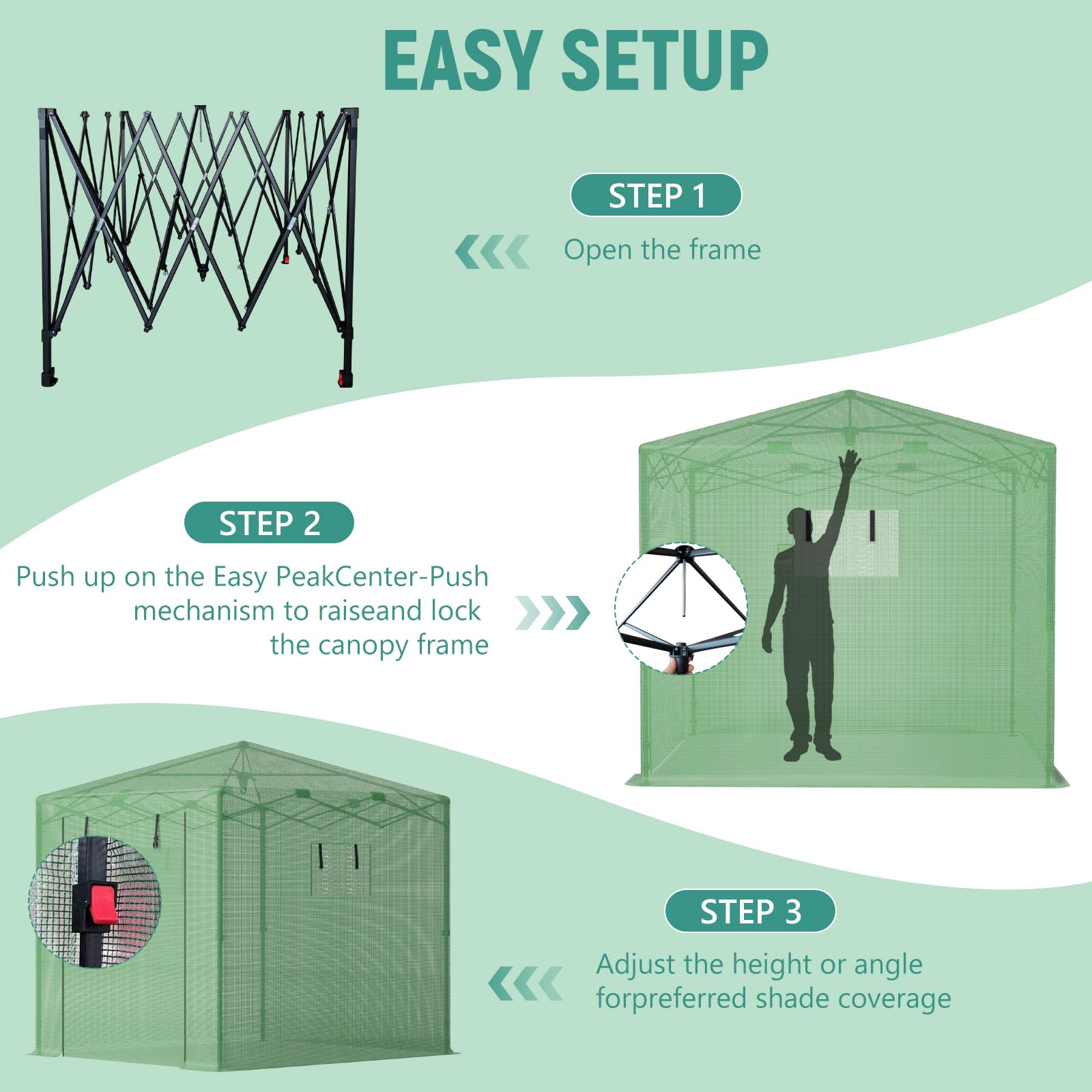 8x6 Pop Up Greenhouse for Outdoor Gardening - Portable Walk-in Plant Greenhouse Kit for Winter Protection - Easy Setup in Minutes - Perfect for Backyards, Patios & Balconies
