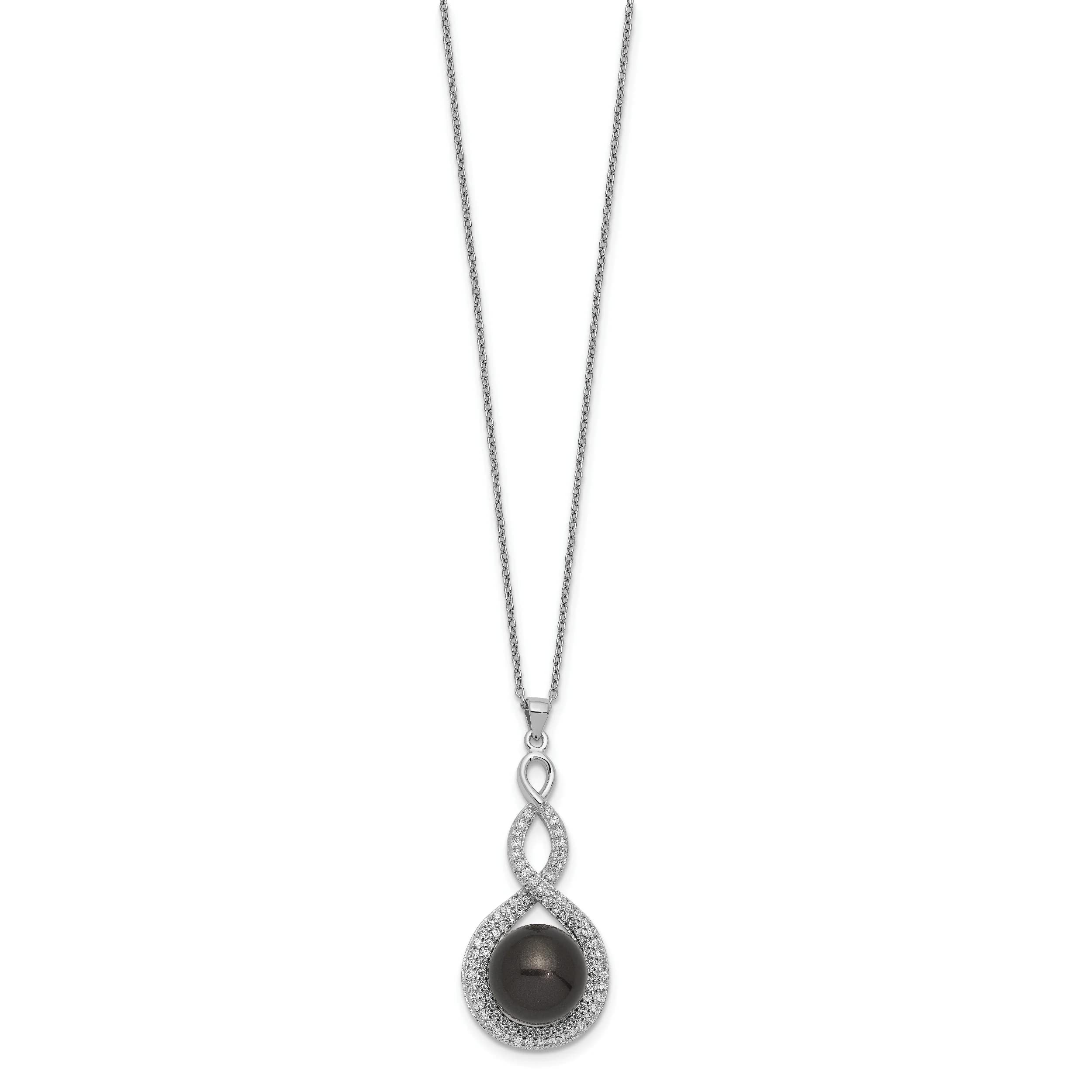 Majestik Pearl & Cubic Zirconia Earrings and Necklace Set for Women - Elegant Jewelry Gift for Wedding, Party & Special Occasions