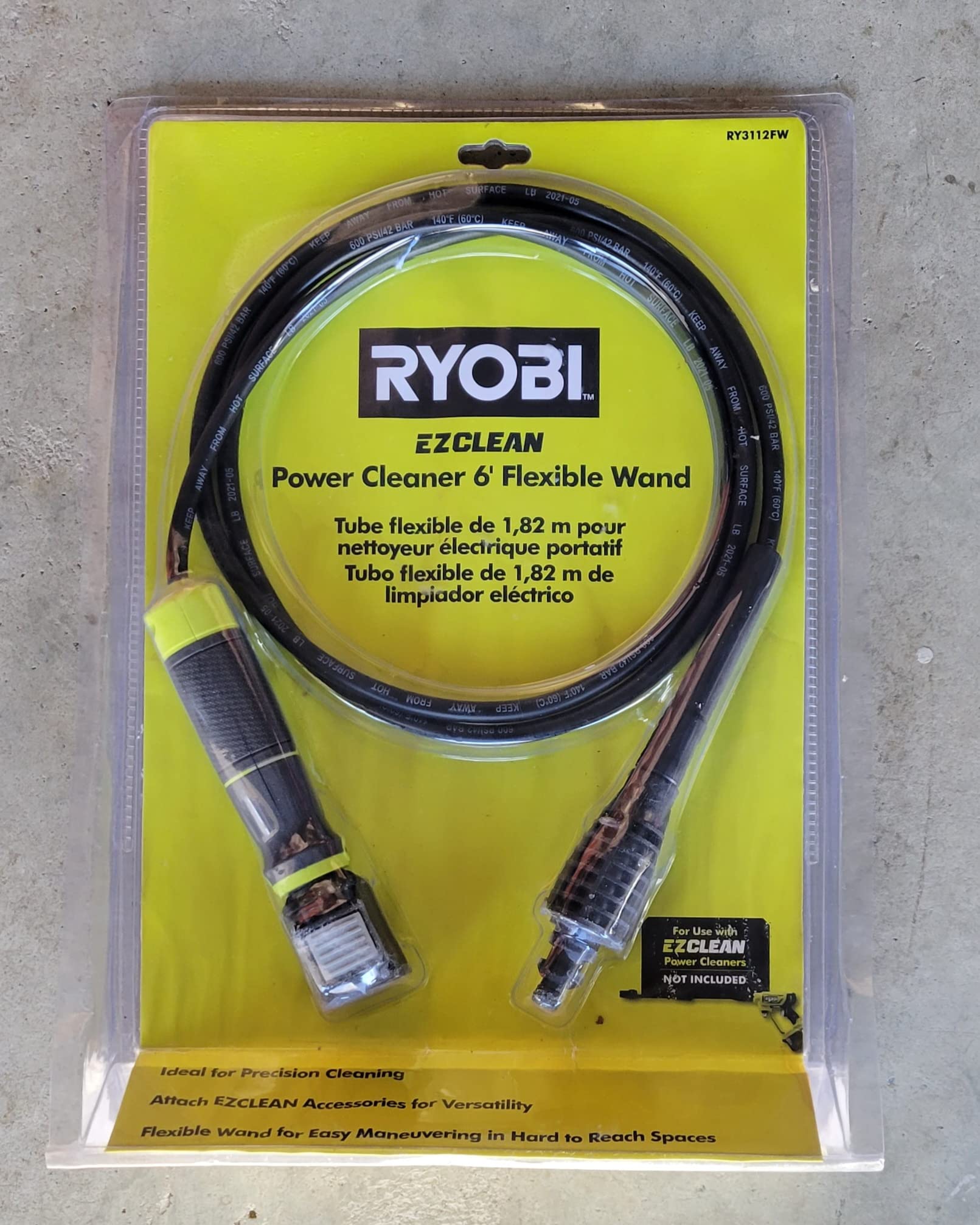 EZCLEAN Power Cleaner Flexible Wand - High Pressure Water Sprayer for Home, Car, and Outdoor Cleaning - Perfect for Driveways, Patios, and Garden Tools