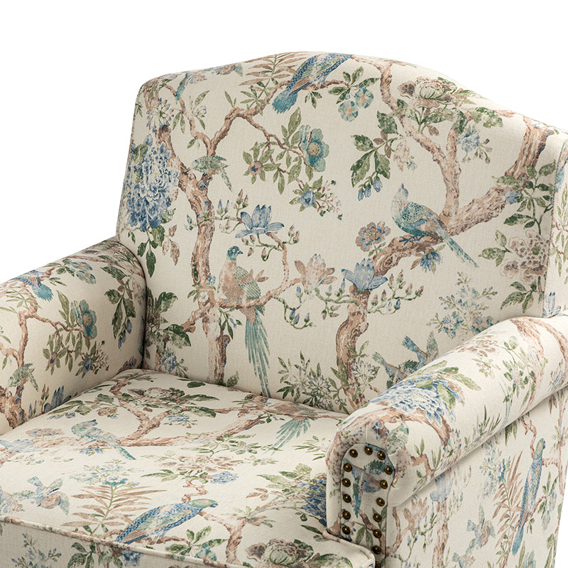 Raphael Farmhouse Armchair with Wooden Legs - Sturdy Frame Accent Chair for Living Room, Bedroom & Office (Multiple Styles Available)