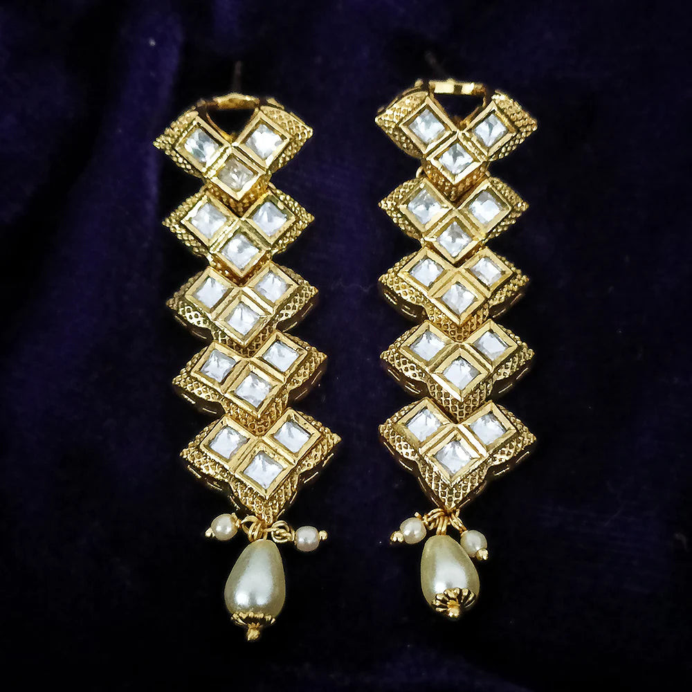 Exquisite Kundan Contemporary Earrings (E201) – Handcrafted Indian Jewelry for Women, Perfect for Weddings, Parties & Special Occasions