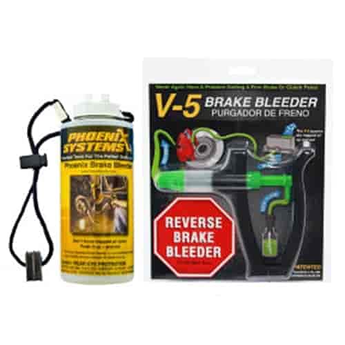 Phoenix Systems 2104-BOT V-5 Brake Bleeder Kit with Capture/Refill Bottle - Lightweight Professional Automotive Tool for DIY Brake Fluid Change & Maintenance