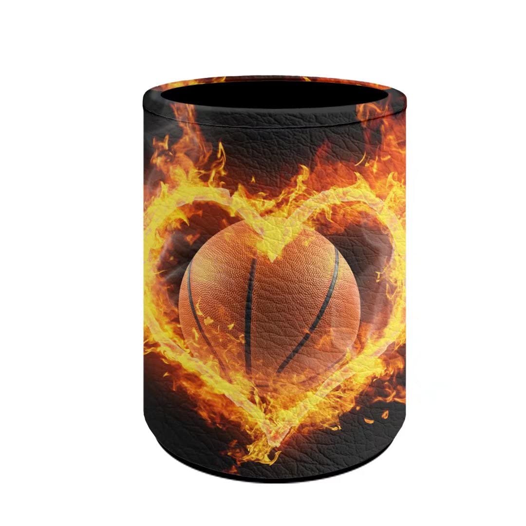 Youngerbaby Fire Love Basketball Pencil Holder - Desk Organizer for Makeup Brushes, Pens & School Supplies | Stylish Office Desktop Storage for Students & Professionals | Perfect for Home, Office & Classroom Organization