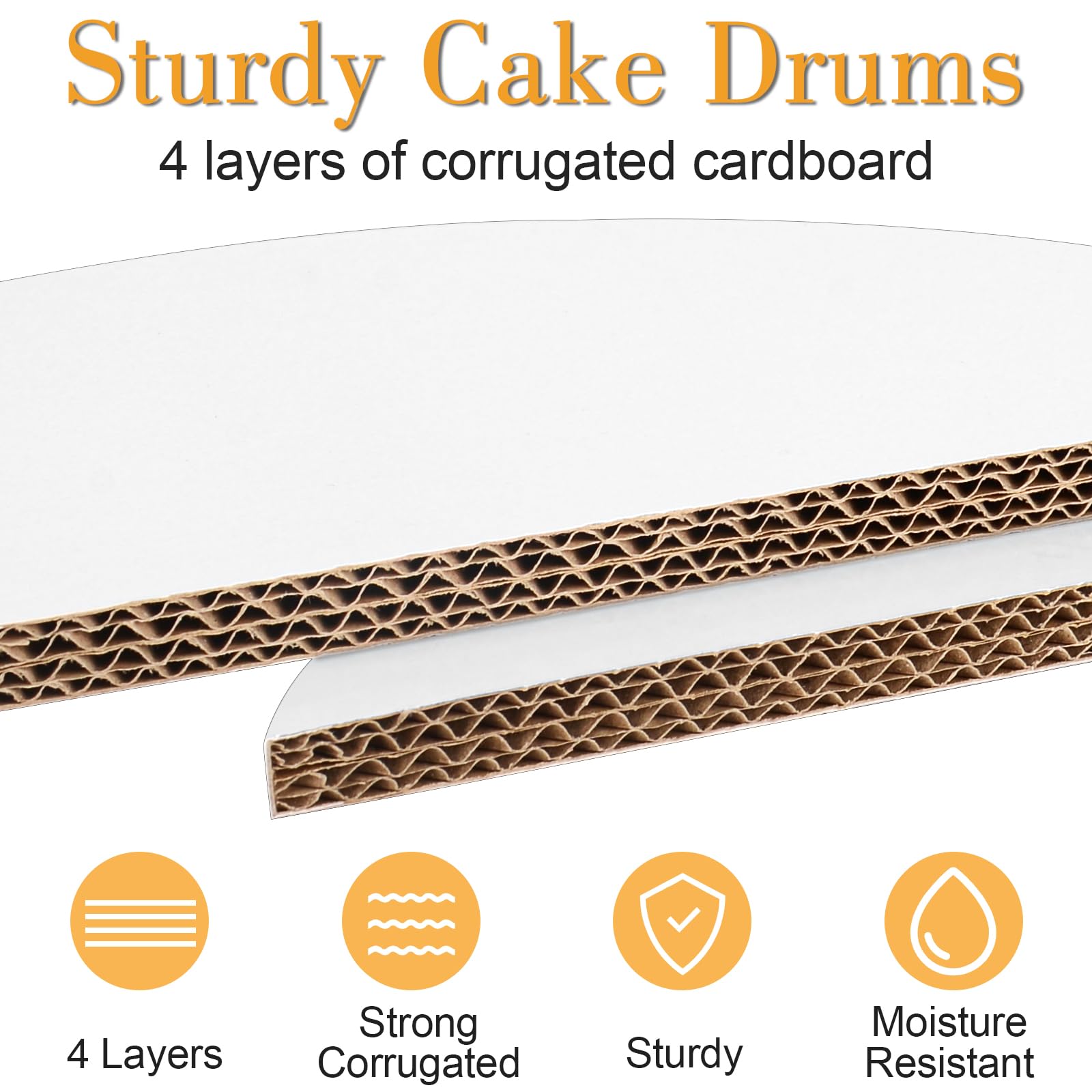 12-Pack 10 Inch Round Cake Drums - 1/2