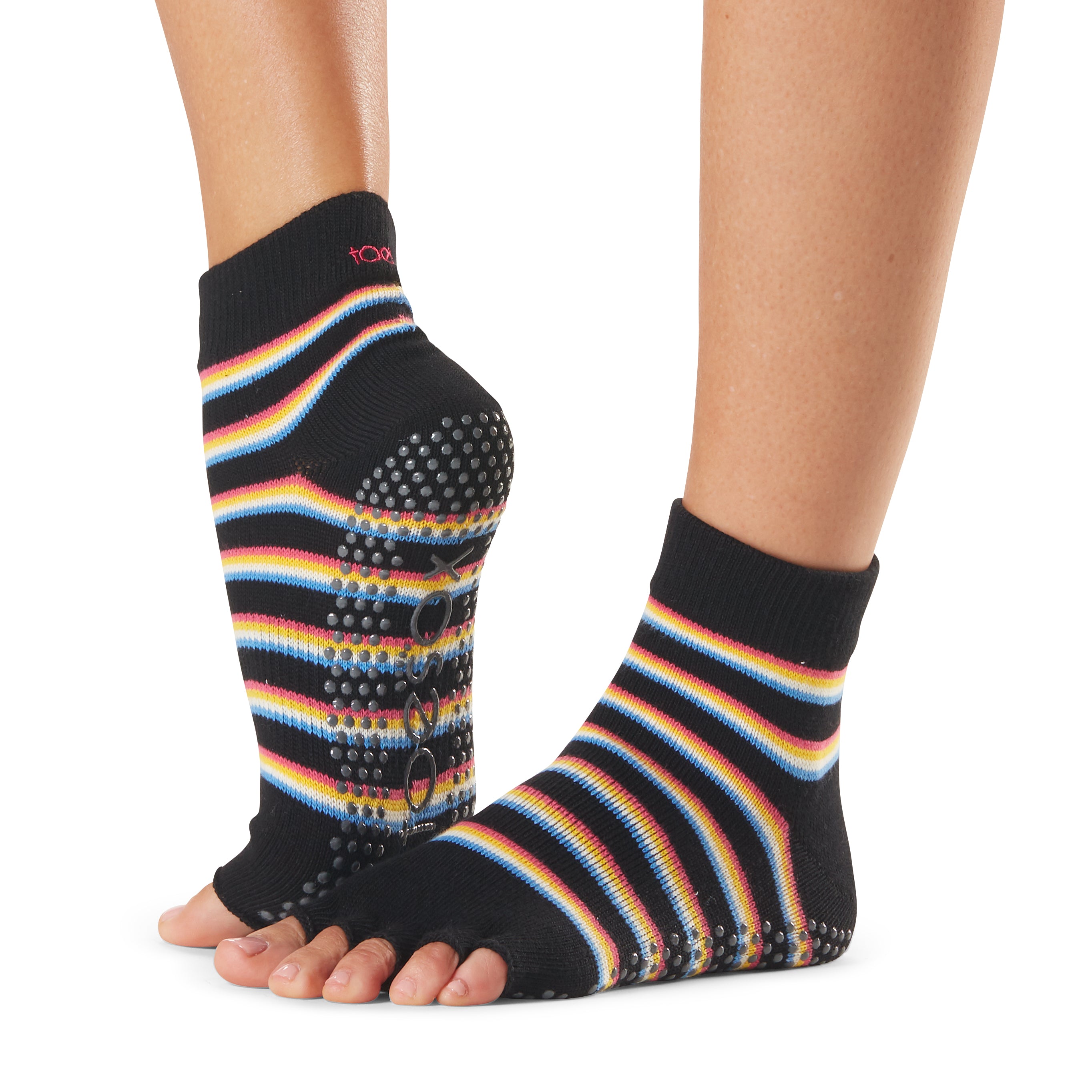 ToeSox Half Toe Ankle Grip Socks - Non-Slip Yoga Socks for Pilates, Barre & Dance - Improve Balance & Stability During Workouts