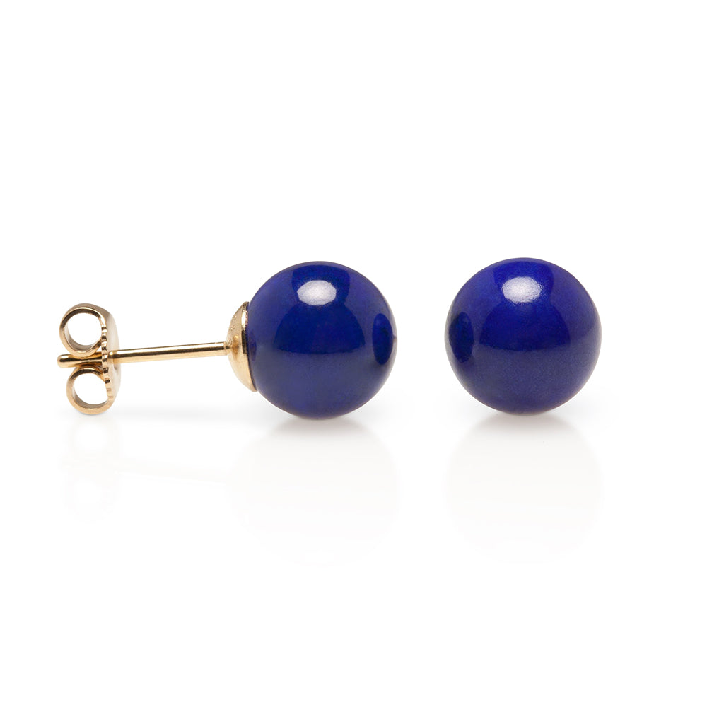 Lapis Bead & Gold Earrings - Elegant Blue Gemstone Jewelry for Women | Perfect for Parties, Weddings & Special Occasions