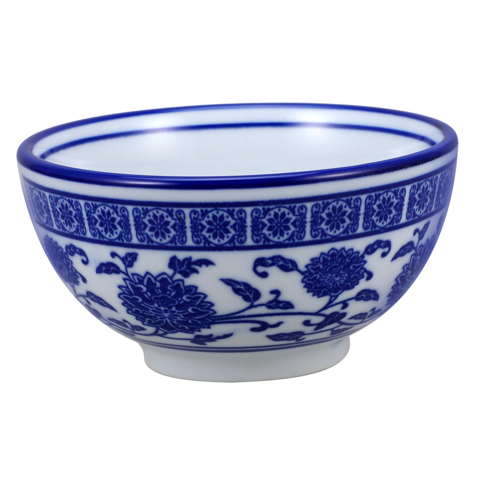 Vintage Ceramic Noodle Bowl - Porcelain Rice Bowl with Floral Pattern for Ramen, Soup & Cereal - Chinoiserie Style Kitchenware - Perfect for Asian Dining, Home Decor & Gift Giving