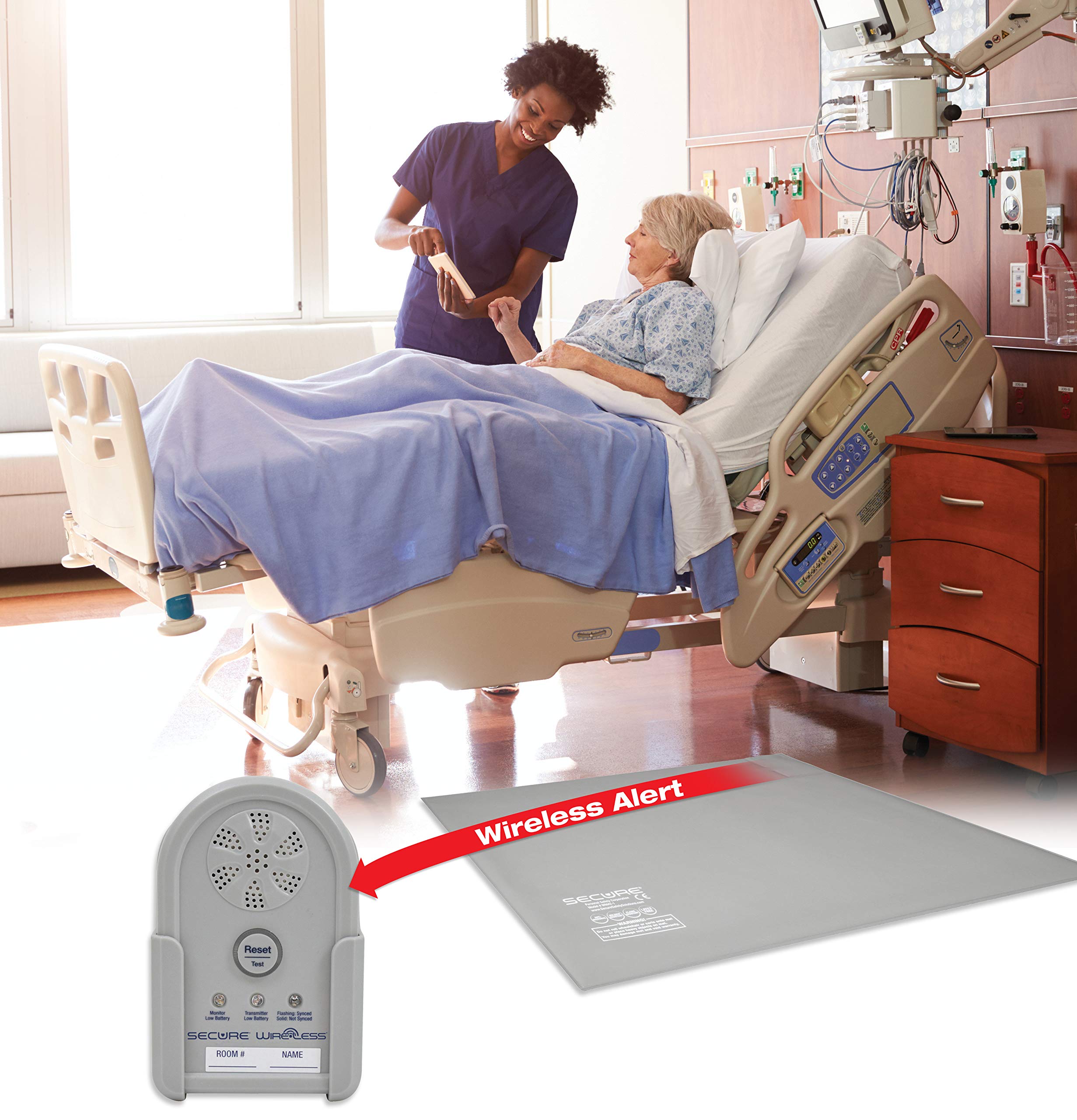 Wireless Floor Mat Sensor Bed Alarm for Elderly - 24