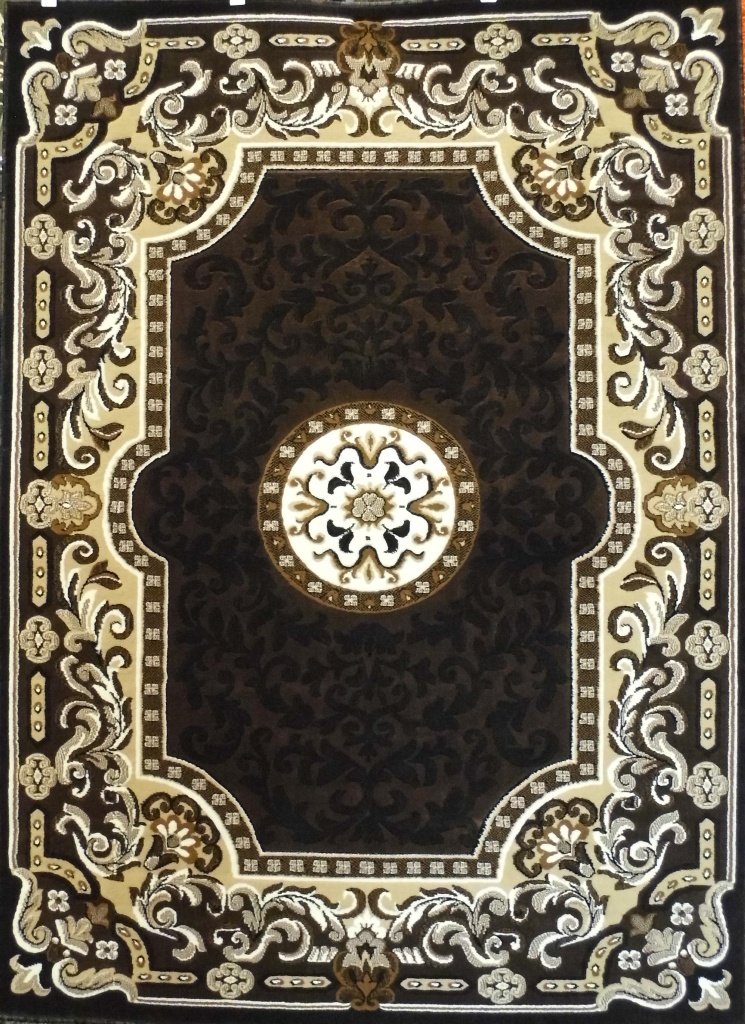 Premium Kingdom Traditional Area Rug - Chocolate Brown Design 5x7 Feet - Perfect for Living Room, Bedroom & Home Decor
