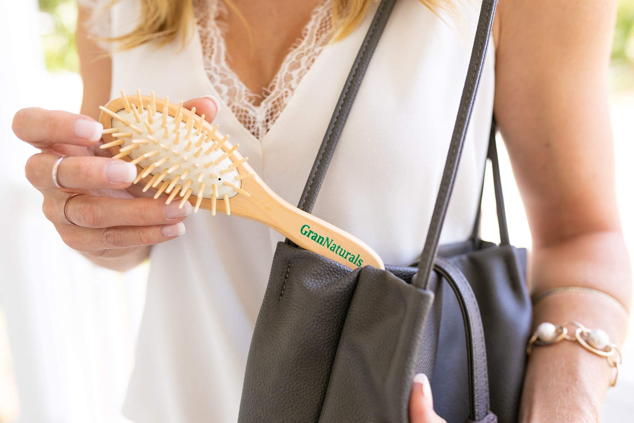 Natural Wooden Hair Brush & Comb Set - Travel Size Wooden Bristle Brush, Wooden Comb & Paddle Brush for Men & Women | Perfect for Home, Travel & Eco-Friendly Hair Care