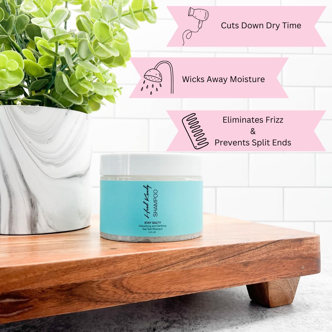 Head Kandy Stay Salty Sea Salt Purifying & Detoxifying Shampoo & Conditioner Set for Color-Treated Hair | Hydrating with Seaweed Extract for Volume & Shine | Sulfate-Free Hair Care Bundle | Perfect for Beach Waves & Post-Swim Hair Revival
