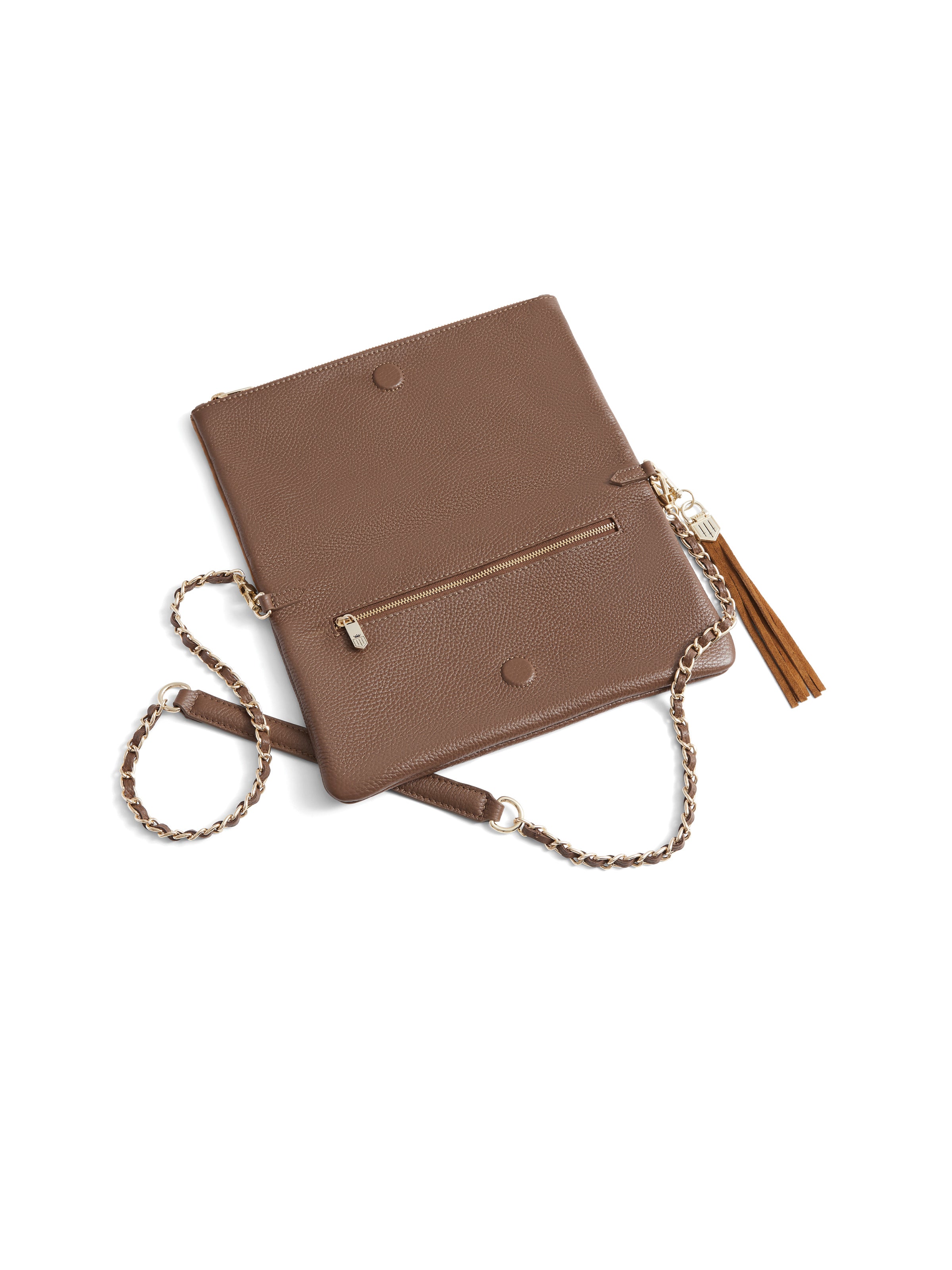 Finsbury Tan Leather Clutch Purse for Women - Elegant Handbag for Parties, Weddings & Evening Events