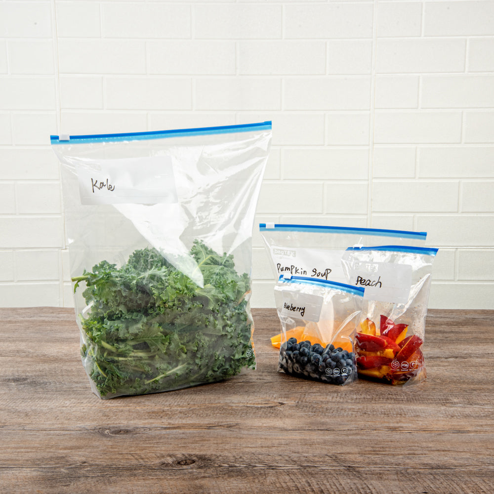 BPA-Free 2 Gallon Clear Plastic Slider Freezer Bags with Expandable Bottom & Write-On Labels - 25 Count Box (13x5x15 inches) - Perfect for Meal Prep, Freezing & Food Storage