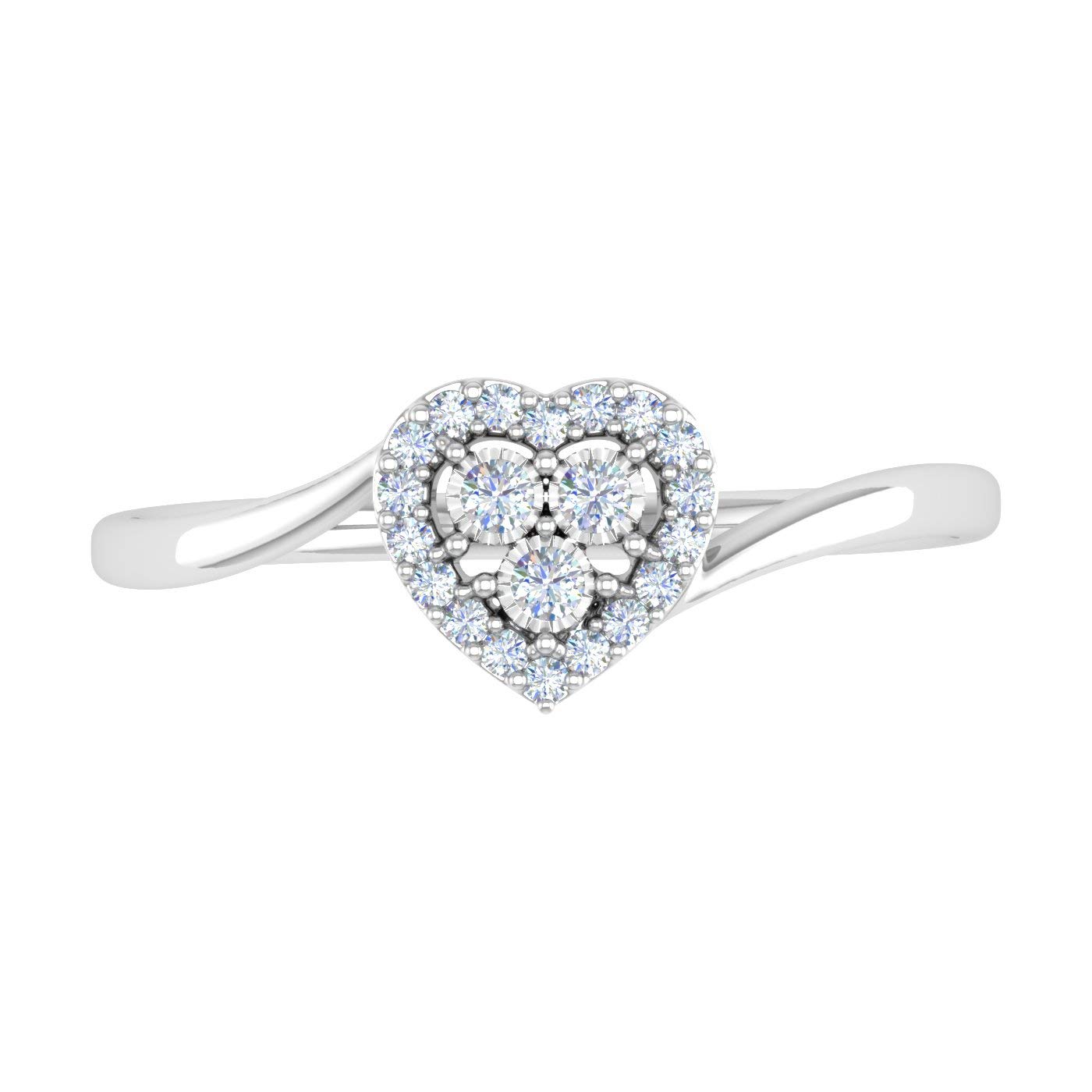 1/10 Carat Heart Shaped Diamond Ring in 10K Solid Gold - IGI Certified for Women, Valentine's Day Gift, Anniversary Jewelry, Romantic Proposal Present