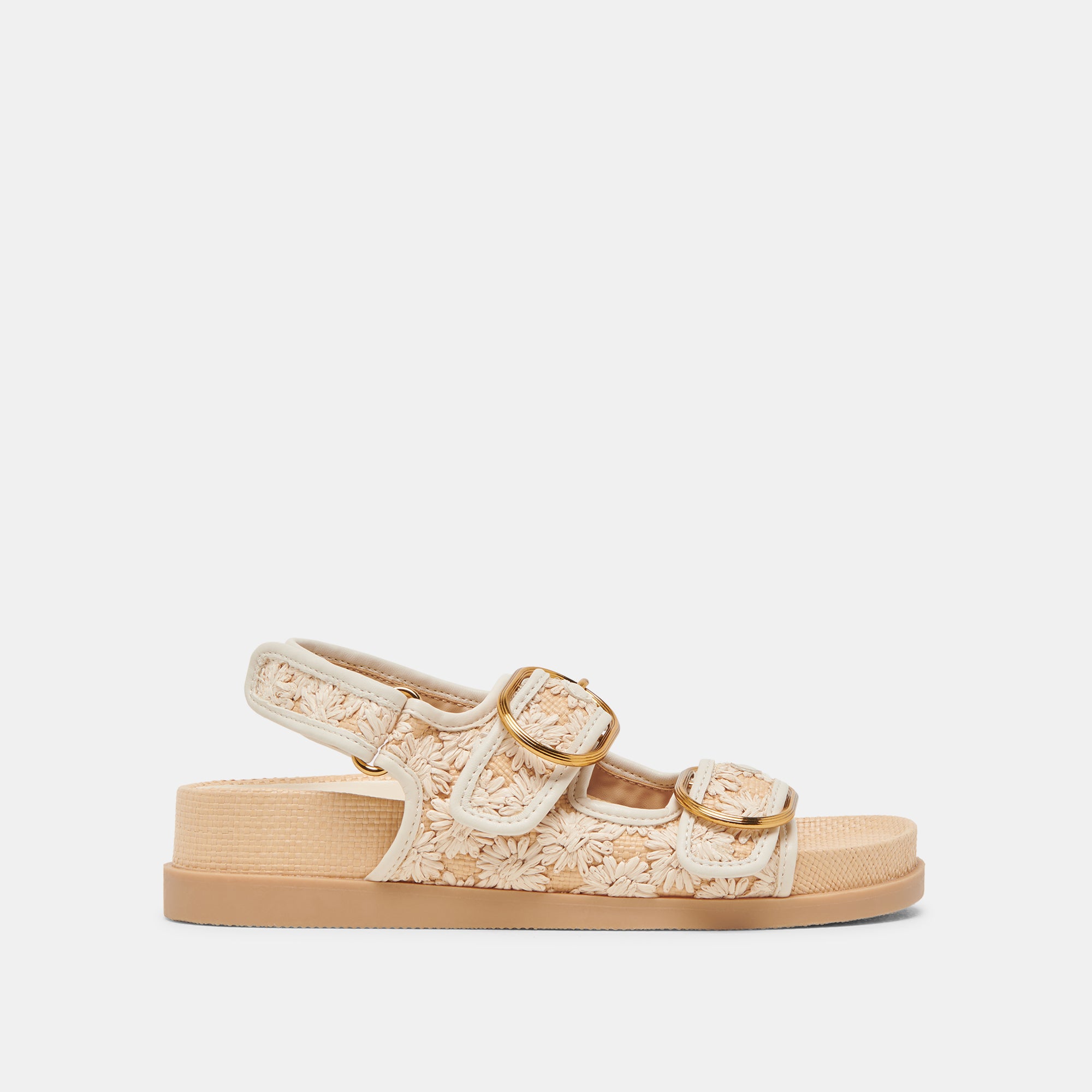 Starla Women's Floral Raffia Sandals - Comfortable Summer Beach Sandals for Walking, Vacation & Outdoor Activities