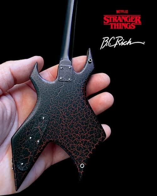 AXE HEAVEN Stranger Things Eddie Munson Guitar Replica - Miniature Electric Guitar Model for Collectors, Fans & Home Decor | Perfect for TV Show Memorabilia Displays & Gift Giving
