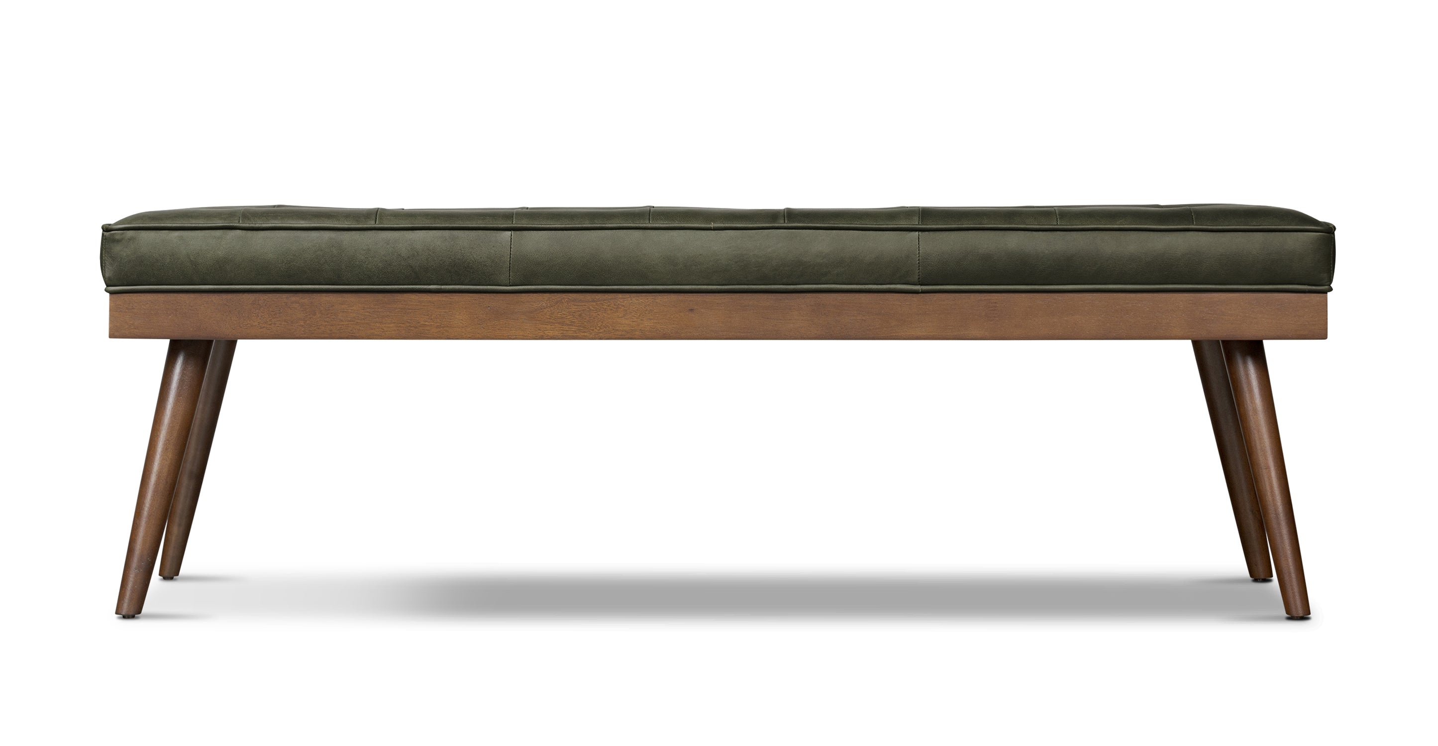 Luca Leather Bench - Modern Upholstered Storage Ottoman with Tufted Design for Living Room, Bedroom, or Entryway - Durable Faux Leather Seat with Sturdy Wooden Legs - Perfect for Extra Seating, Footrest, or Stylish Home Decor