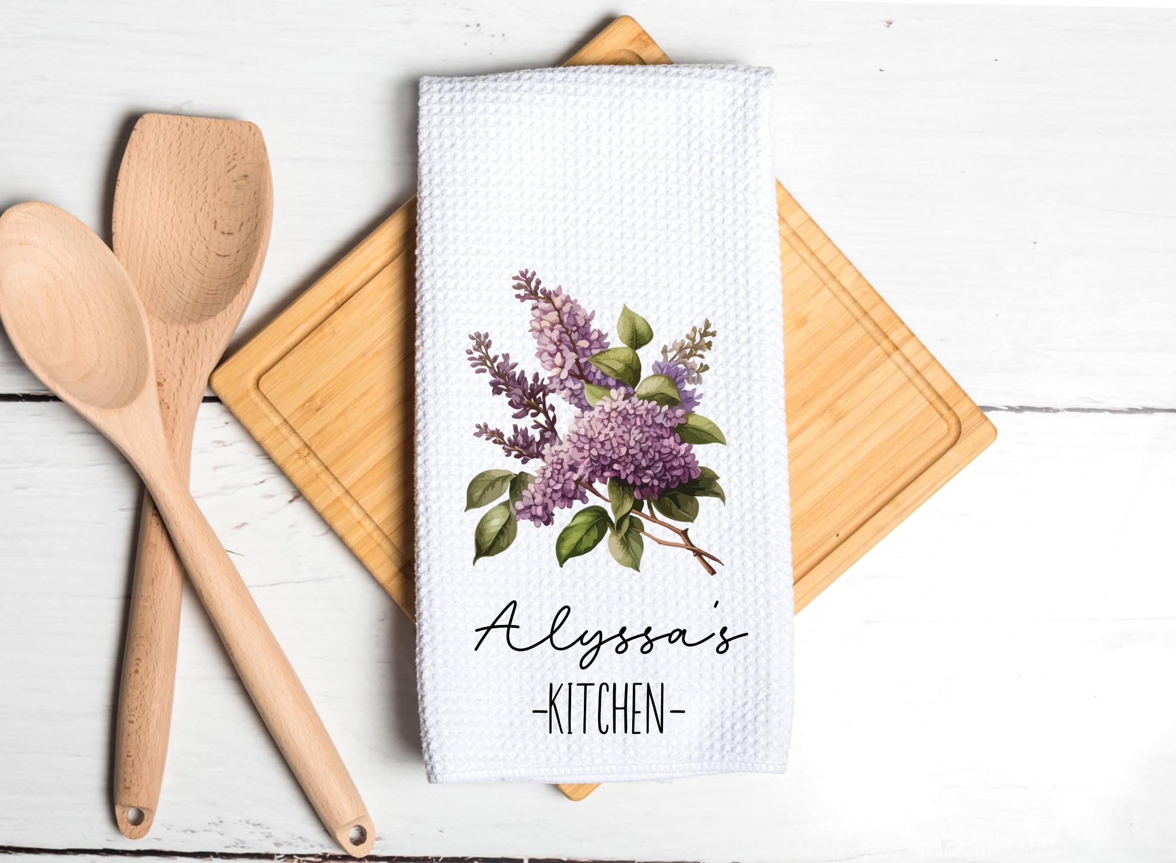 Personalized Highland Cow Custom Kitchen Hand Towel - Farmhouse Waffle Weave Tea Towel for Cooking, Baking & Cleaning - Unique Housewarming Gift & Wedding Present for Cow Lovers - Perfect for Rustic Kitchens, Country Homes & Cow-Themed Decor
