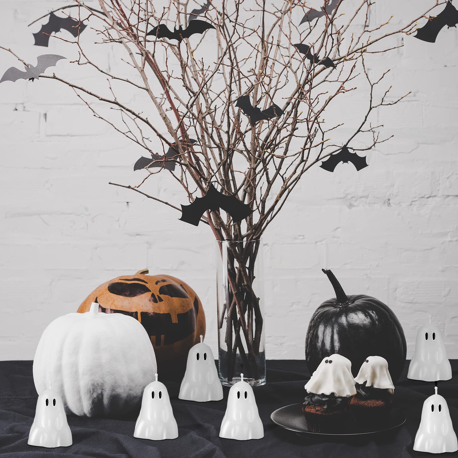 10 Halloween Ghost Candles - Soy Wax for Party Decor