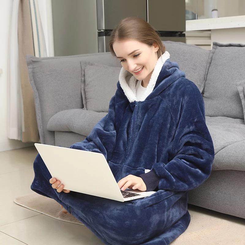 Oversized Blanket Hoodie - Cozy Fleece Wearable Blanket for Women & Men | Perfect for Lounging, Netflix, Camping & Cold Weather