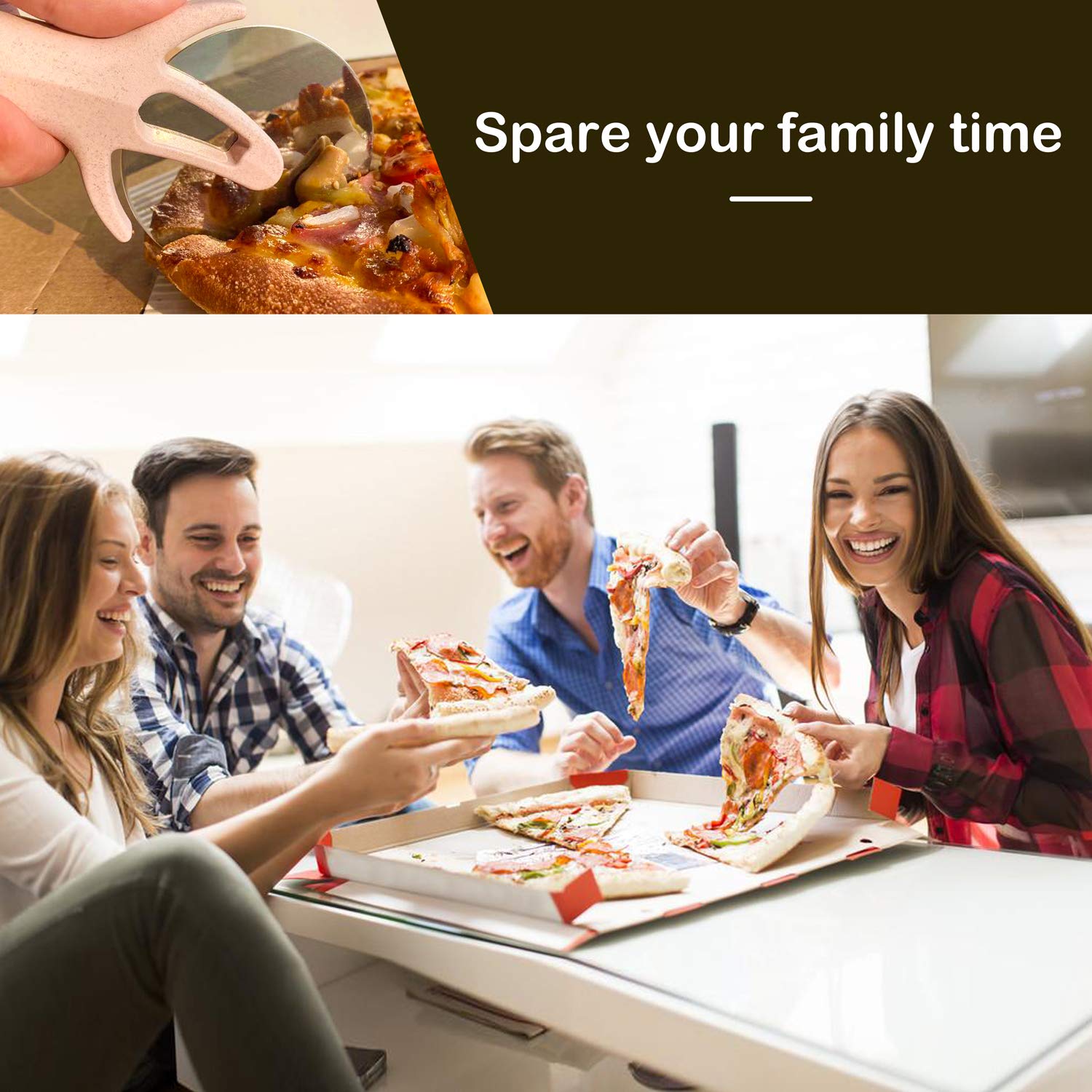 **Stainless Steel Pizza Cutter Wheel with Cover – Super Sharp & Dishwasher Safe – Smooth Rotating Blade for Easy Slicing – Non-Toxic & BPA-Free (Pink) – Perfect for Homemade Pizza, Pies, and Flatbreads**
