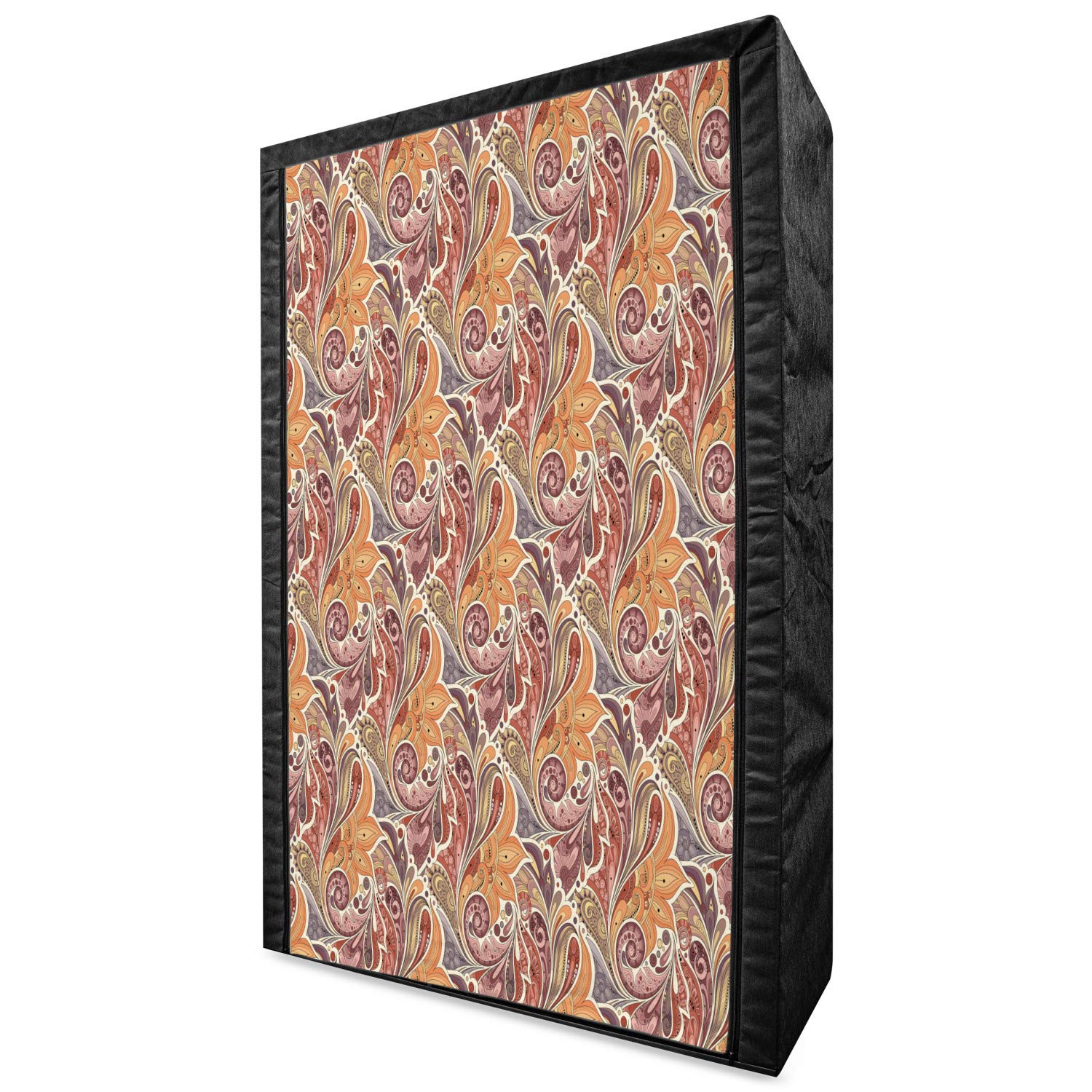 Ambesonne Floral Portable Fabric Wardrobe with Paisley Leaf Pattern - 42.5
