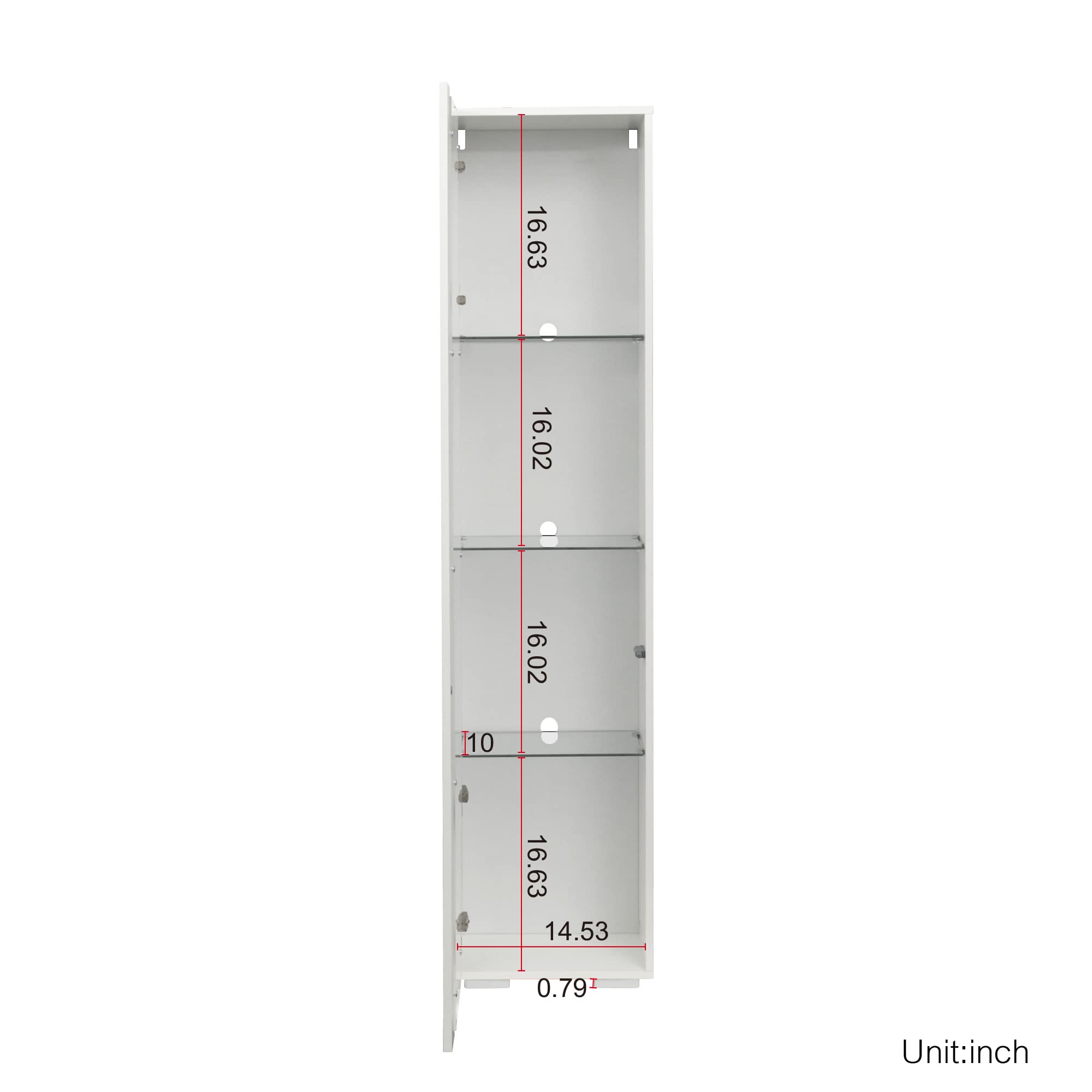 Modern LED Display Cabinet with Glass Shelves & Doors - 67