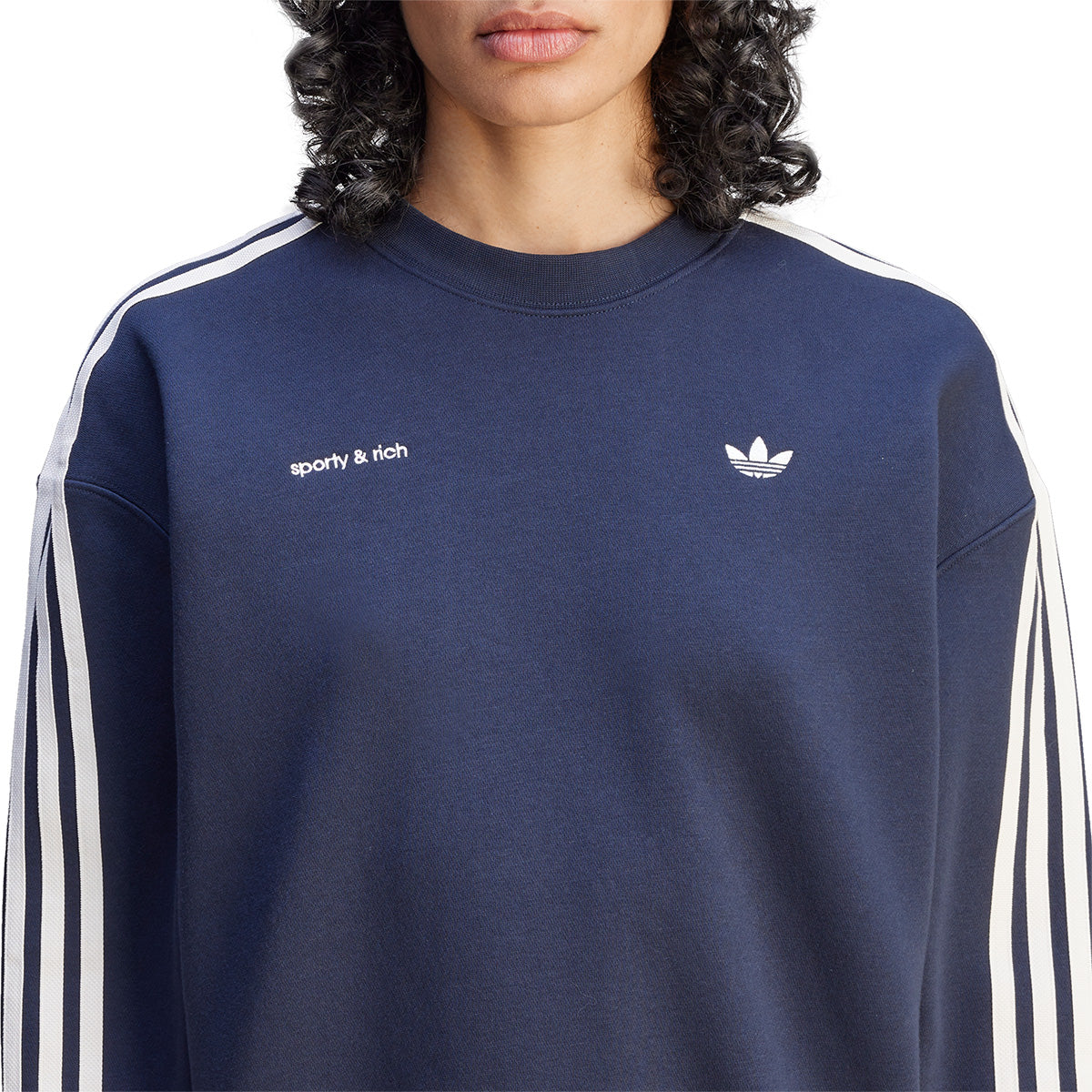Sporty & Rich Navy Sweatshirt - Cozy & Stylish Pullover for Casual Wear, Gym, and Street Fashion