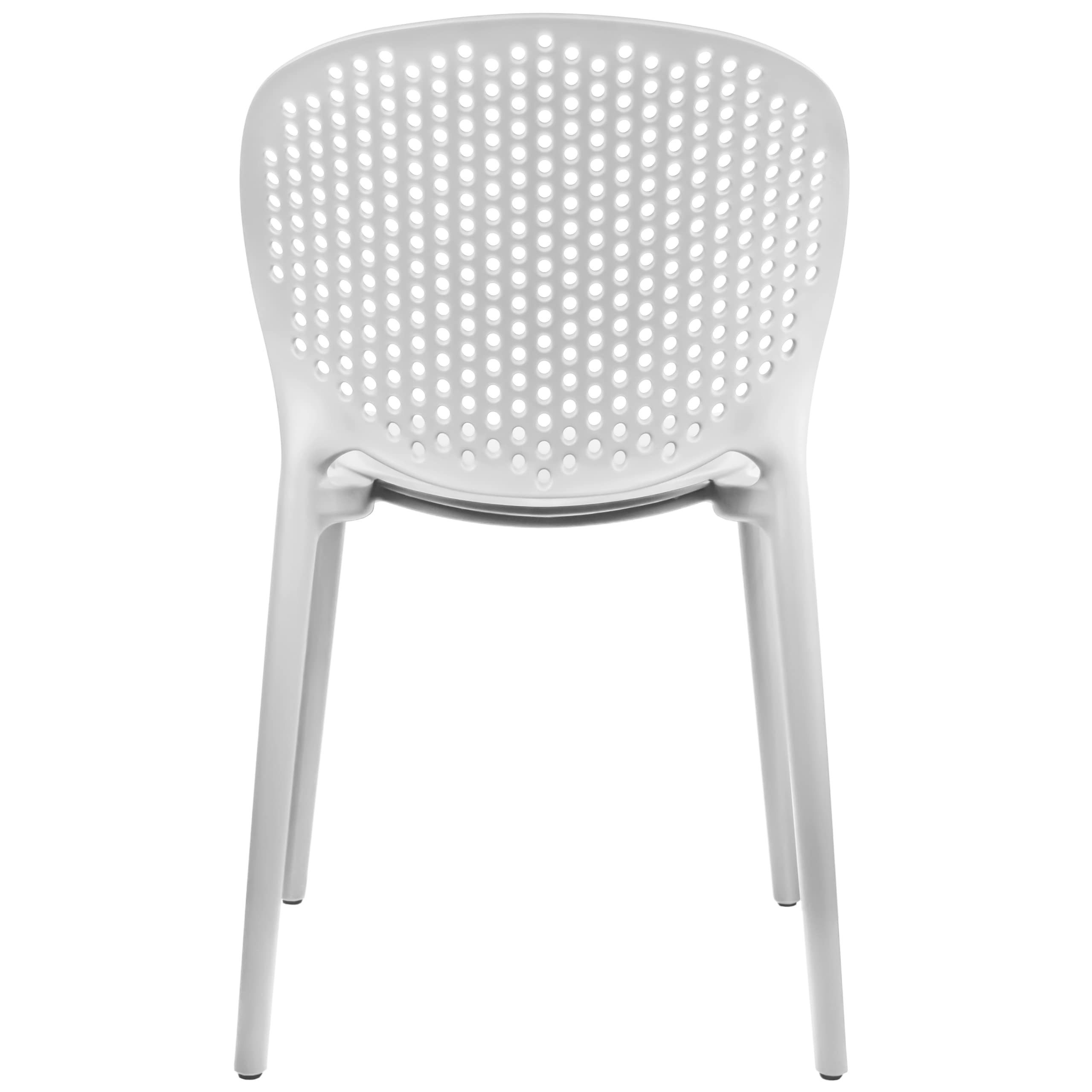 2-Pack Modern Stackable Patio Chairs Set of 4 - White Outdoor Dining Chairs for Poolside, Restaurant, Kitchen & Living Room - Indoor/Outdoor Use for Home & Commercial Spaces