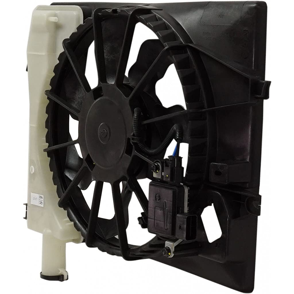 Hyundai Elantra Engine Cooling Fan Assembly 2014-2017 - Replacement for KI3115151, 191275299739, 25380B0000 | Radiator & Condenser Fan with Electronic Module | Single Blade Design | Perfect for Sedan Models | Improves Engine Cooling Performance in Hot Weather & Heavy Traffic