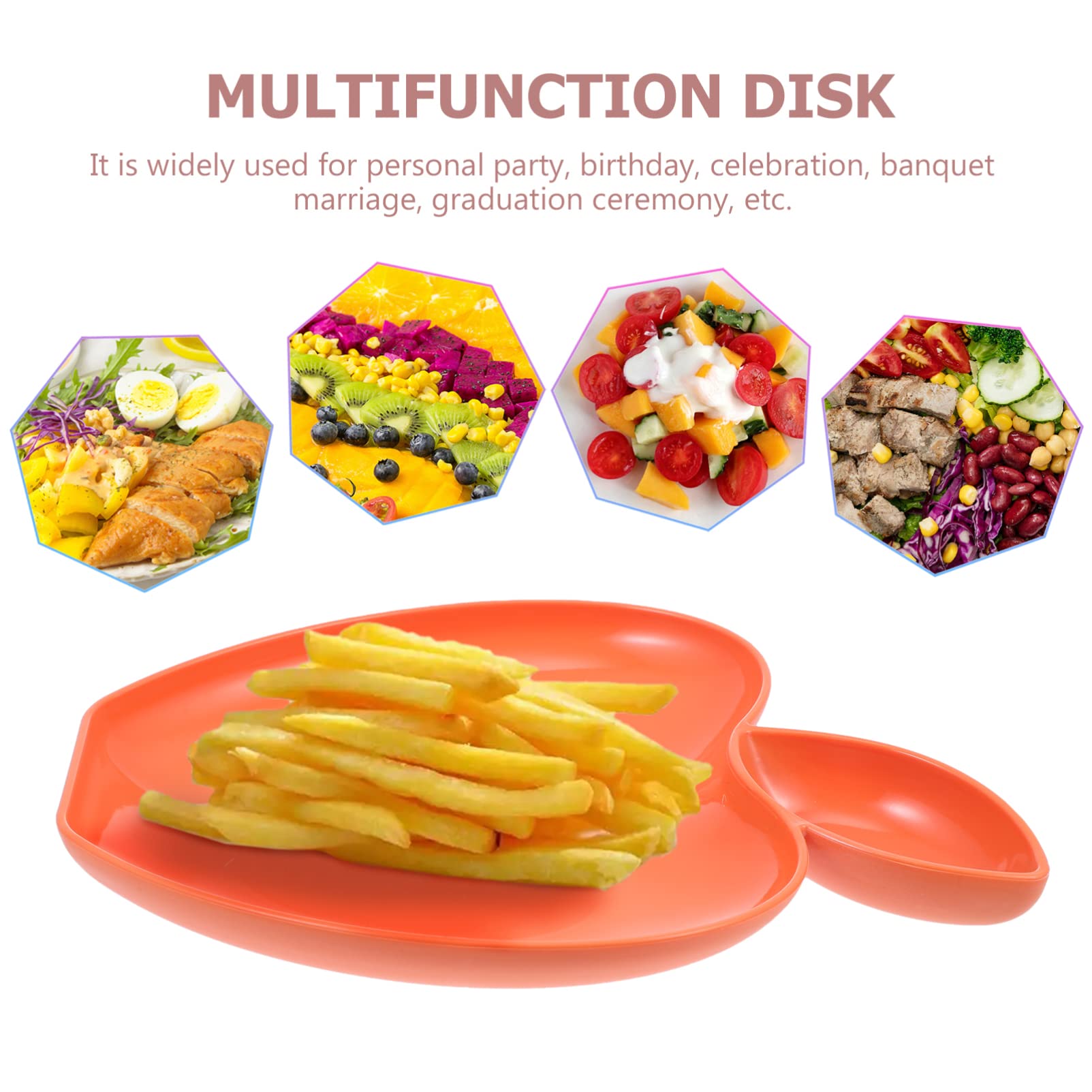 **Hemoton Apple Dumpling Plate - Japanese Style Soy Sauce Dishes & Dipping Cups - Appetizer, Dessert, Fruit & Snack Plate with Compartments - Perfect for Breakfast, Kids Meals & Party Serving**    *(Use Scenes: Ideal for serving sushi, dumplings, fruits, snacks, or as a stylish soy sauce dish for home dining and parties.)*