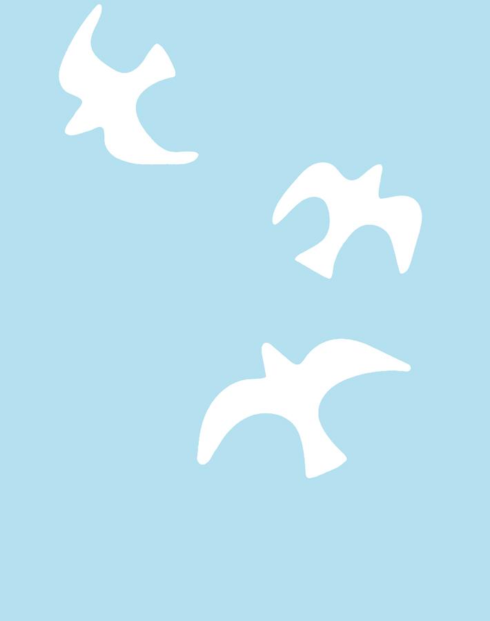 Gulls Wallpaper by Tea Collection - Baby Blue Nursery Wallpaper for Coastal & Nautical Themed Kids' Rooms