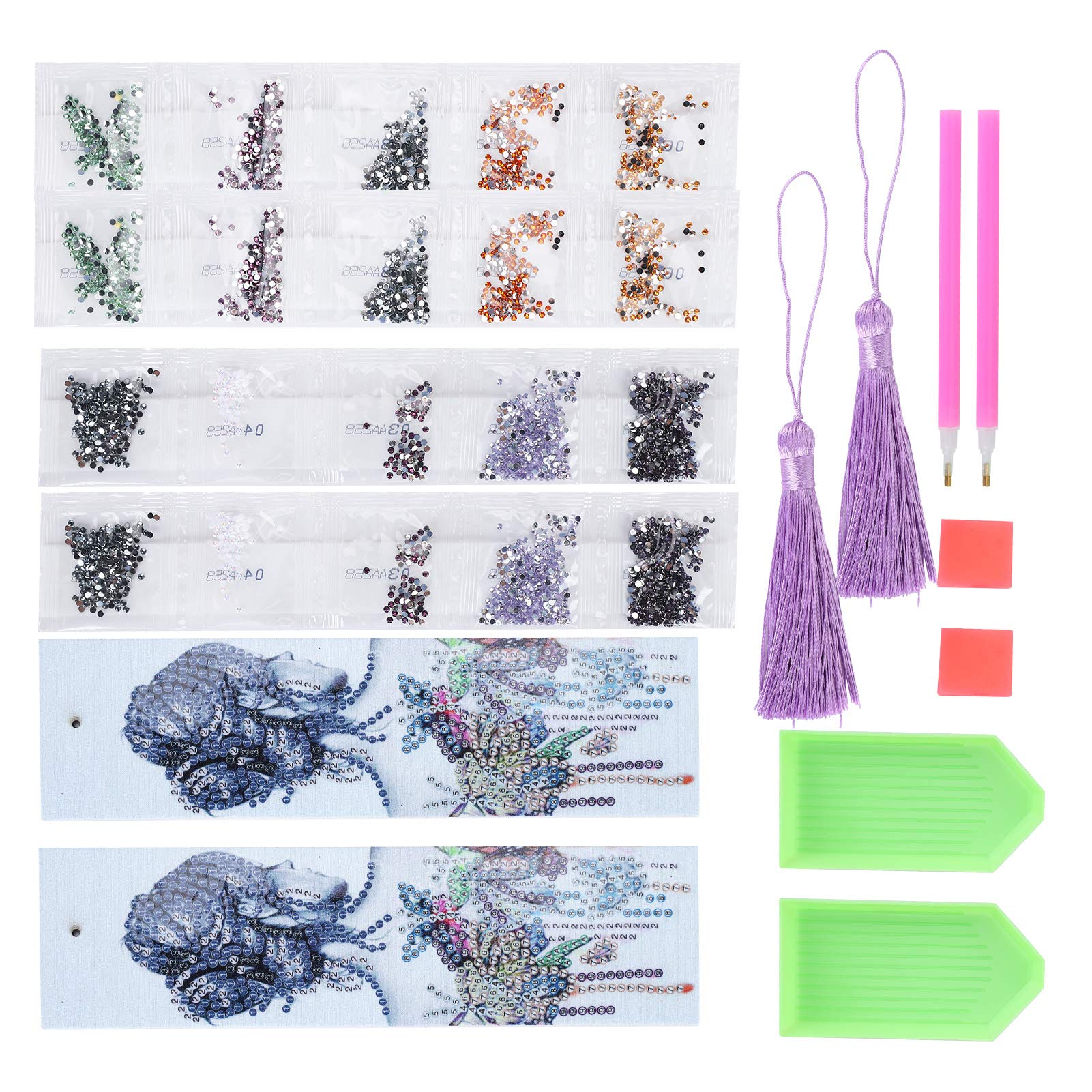 Tgoon Crystal Bookmarks - Elegant 3D Embroidery Painting Bookmarks for Reading, Durable & Eco-Friendly Home Decor, Perfect Gift for Book Lovers