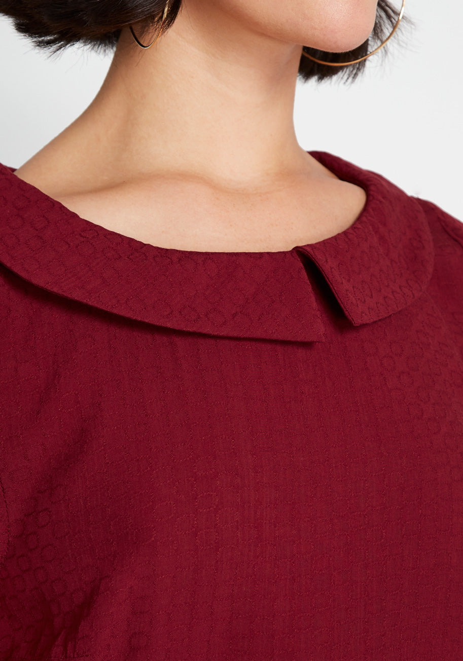 Stylish Adorable Around the Edges Collared Top for Women - Perfect for Office Wear & Casual Outings