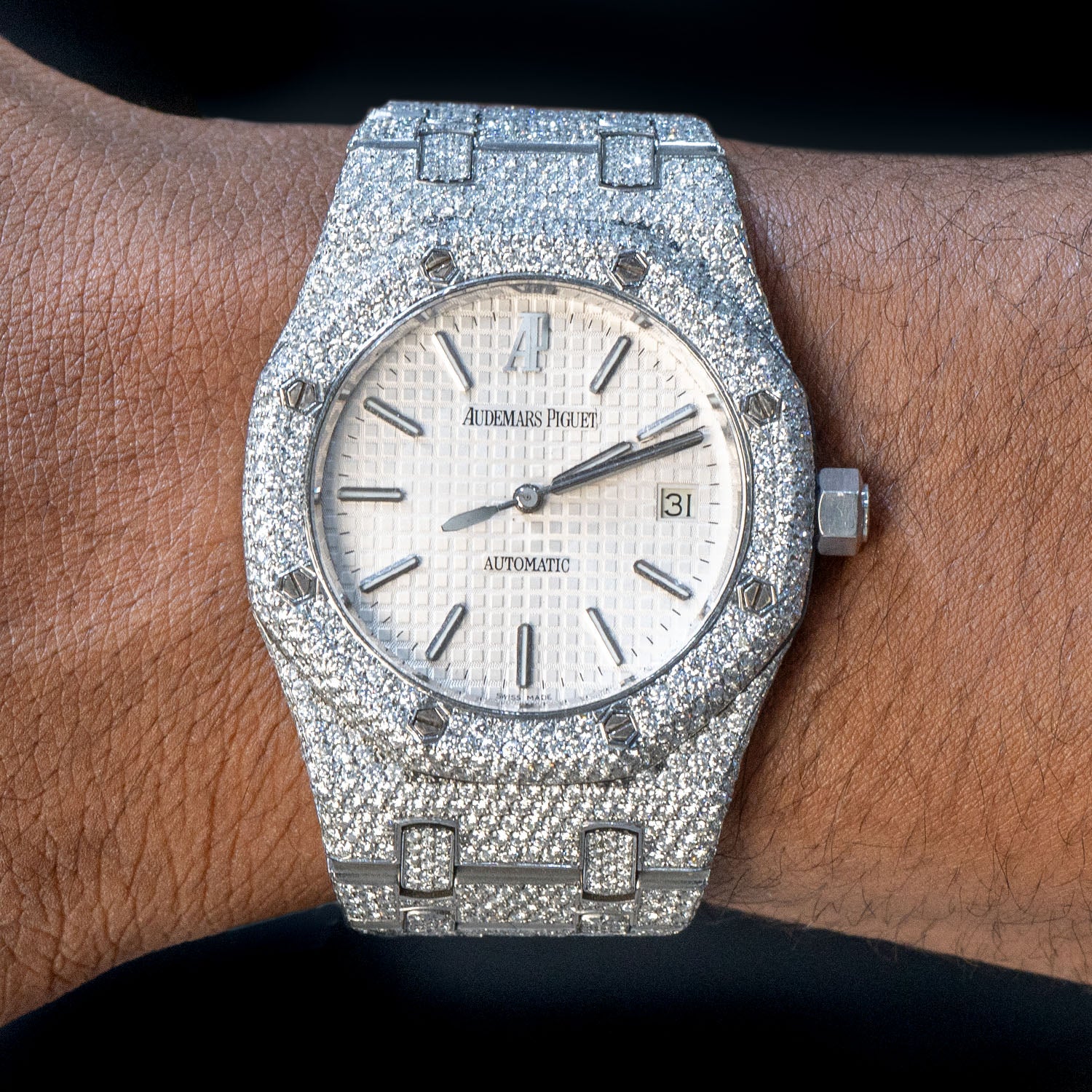 Audemars Piguet Royal Oak Luxury Watch - 39mm Stainless Steel Diamond Iced Out (20 Carats) | Perfect for Men's Fashion, Special Occasions & Luxury Gift Giving