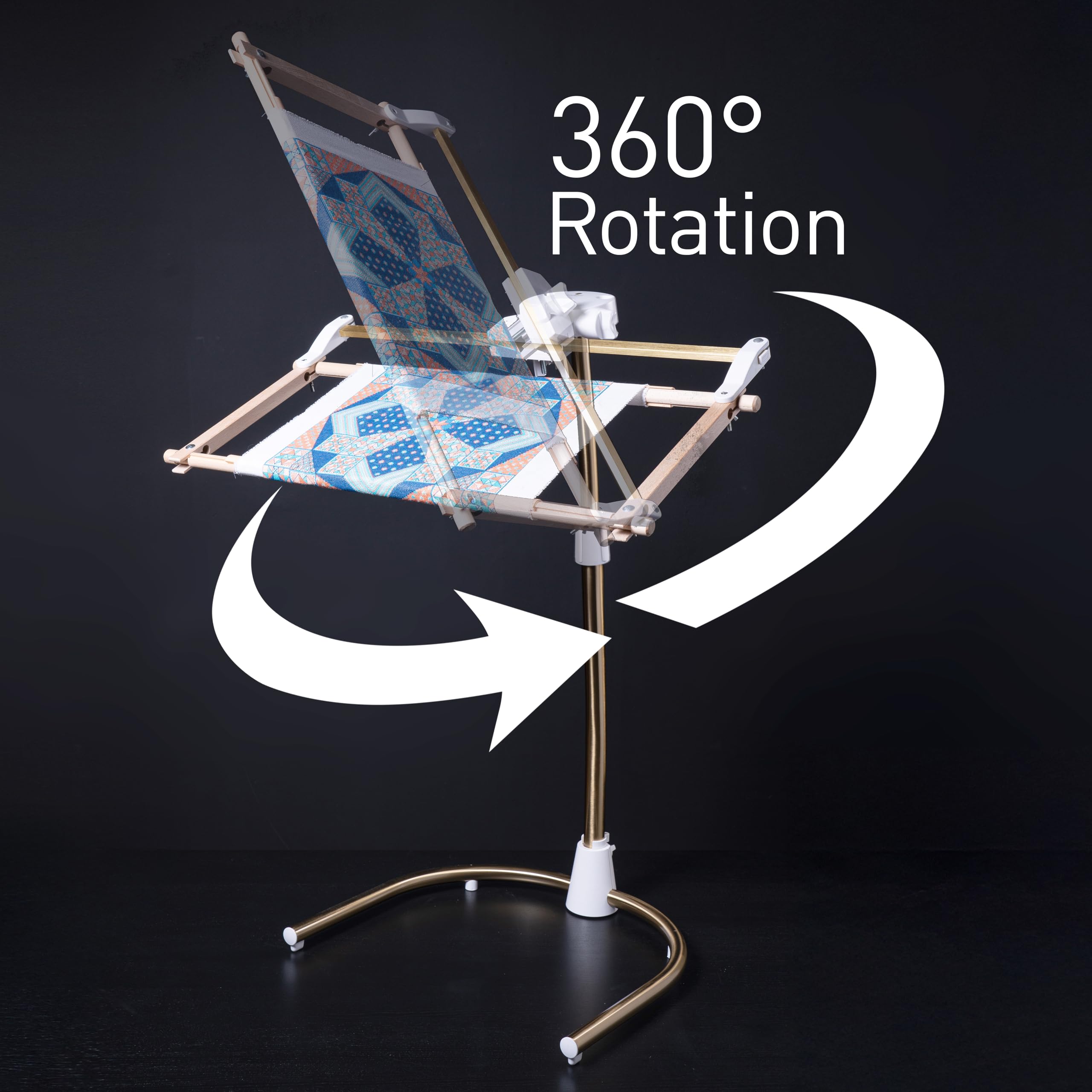 Daylight Company Stitchsmart Stand - Adjustable Embroidery Hoop Stand with 360° Rotation | Hands-Free Cross Stitch & Needlework Holder for Art, Craft & Sewing Projects | Perfect for Embroidery, Quilting & DIY Home Decor (White)