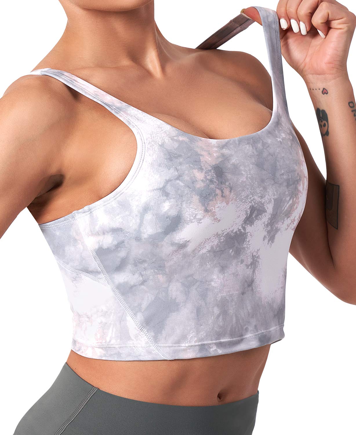 CELER Women's Longline Padded Sports Bra - High Support Workout Top for Yoga, Running & Fitness | Moisture-Wicking Breathable Tank with Removable Cups | Gym, Pilates & Activewear Essentials