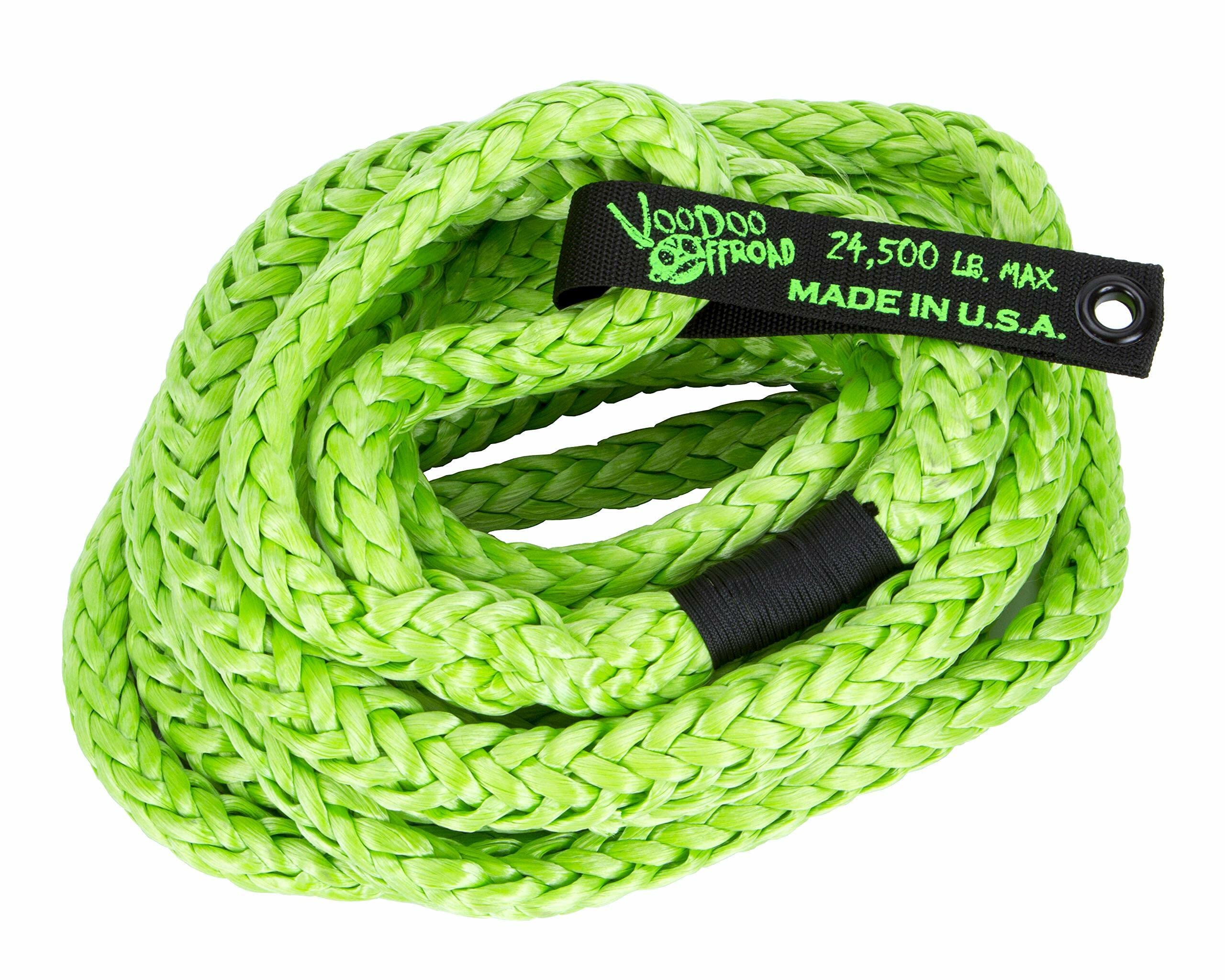 Daystar VooDoo Industries 30ft Off-Road Recovery Rope - Heavy Duty 4x4 Tow Strap for Jeep, Truck & SUV - 30,000 lb Capacity (Green) - Perfect for Off-Road Adventures & Emergency Vehicle Recovery